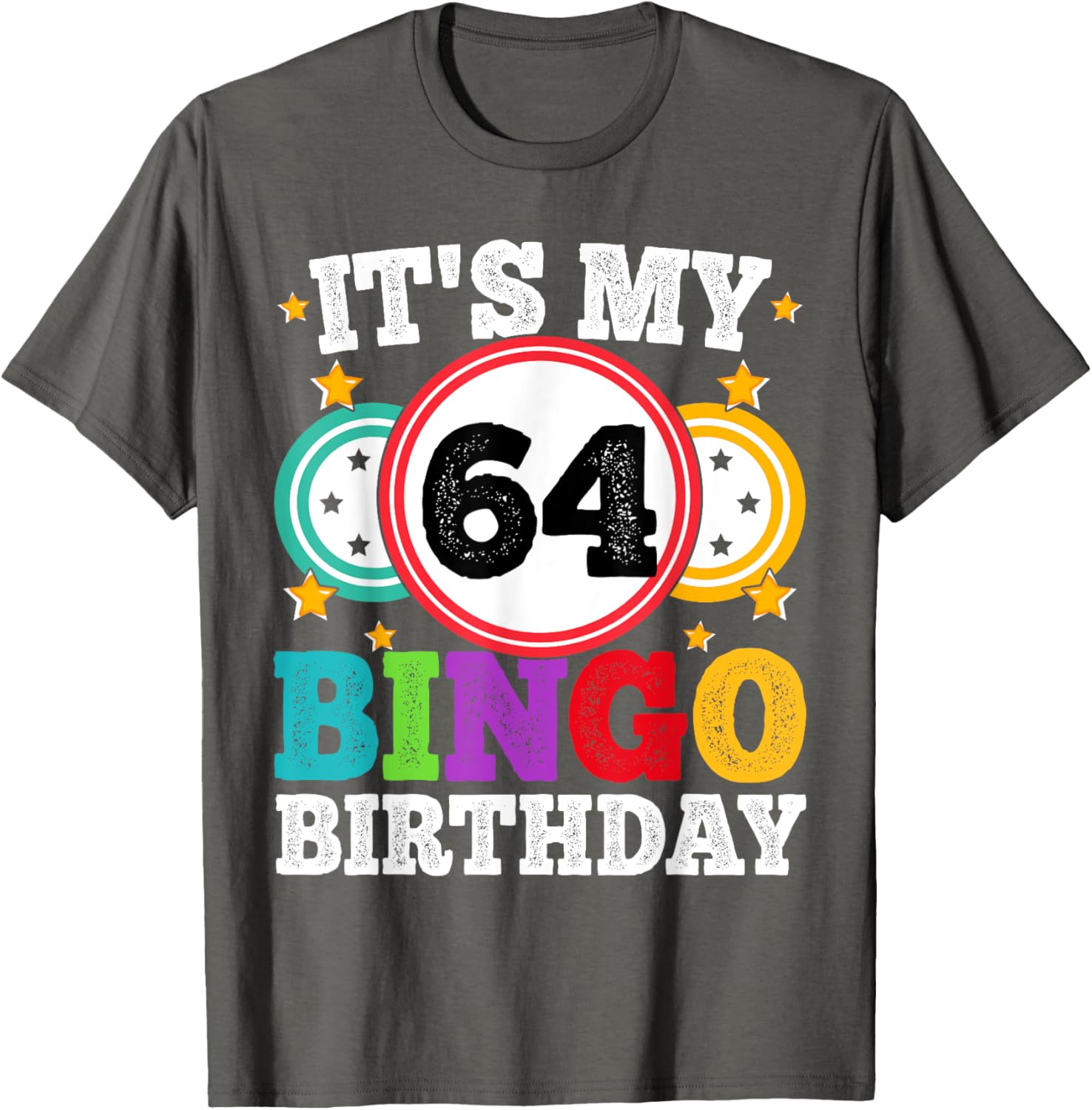 Funny 64th Birthday Bingo T-Shirt for Men and Women - Celebrate in Style! - 11