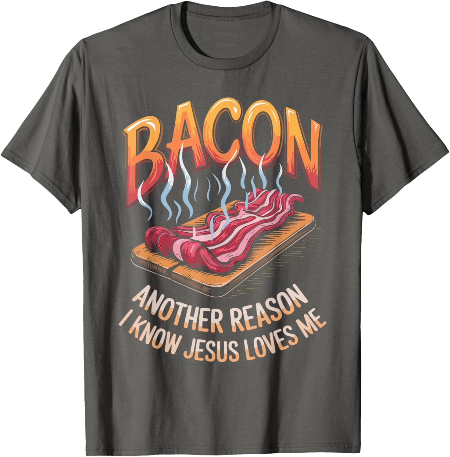 Bacon Jesus Loves Me Food Pun T-Shirt for Fun and Faithful Style - 4
