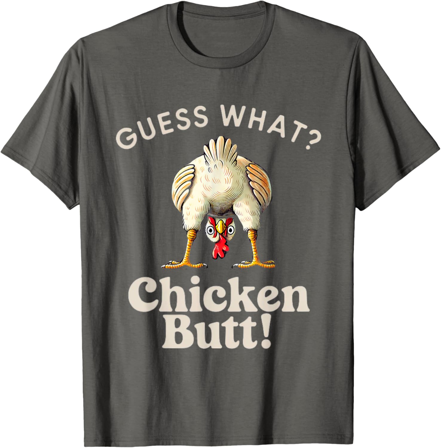 Funny Guess What Chicken Butt T-Shirt for Chicken Lovers and Kids - 16