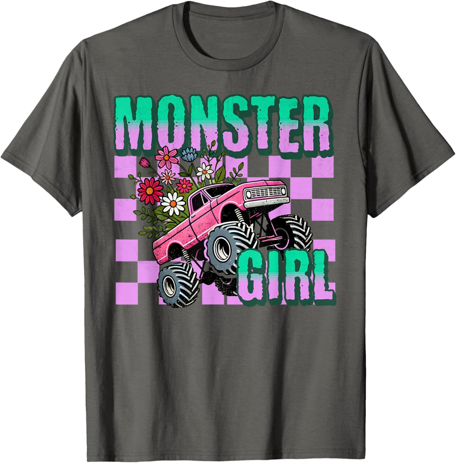 Vintage Monster Truck Girl T-Shirt for Retro Women Truck Lovers - 4
