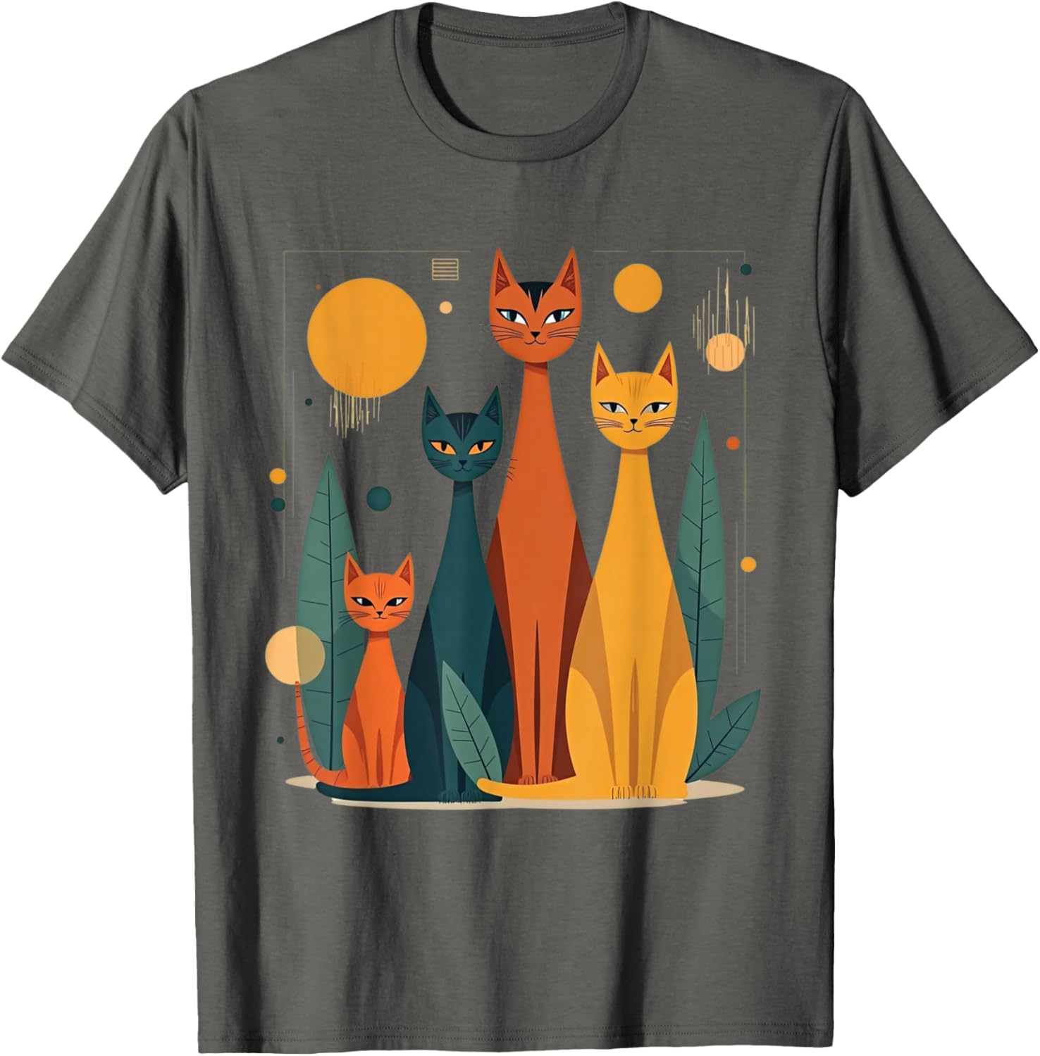 Vintage Retro Mid-Century Modern Cats T-Shirt in 50s 60s Style - 4