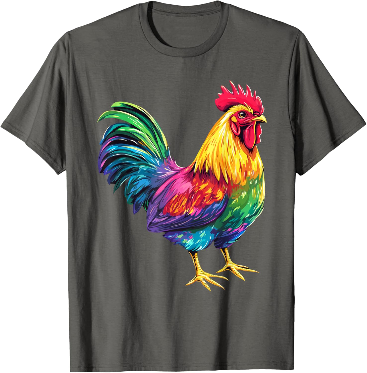 Rainbow Color Chicken Art T-Shirt for Fun and Stylish Outfits - 9