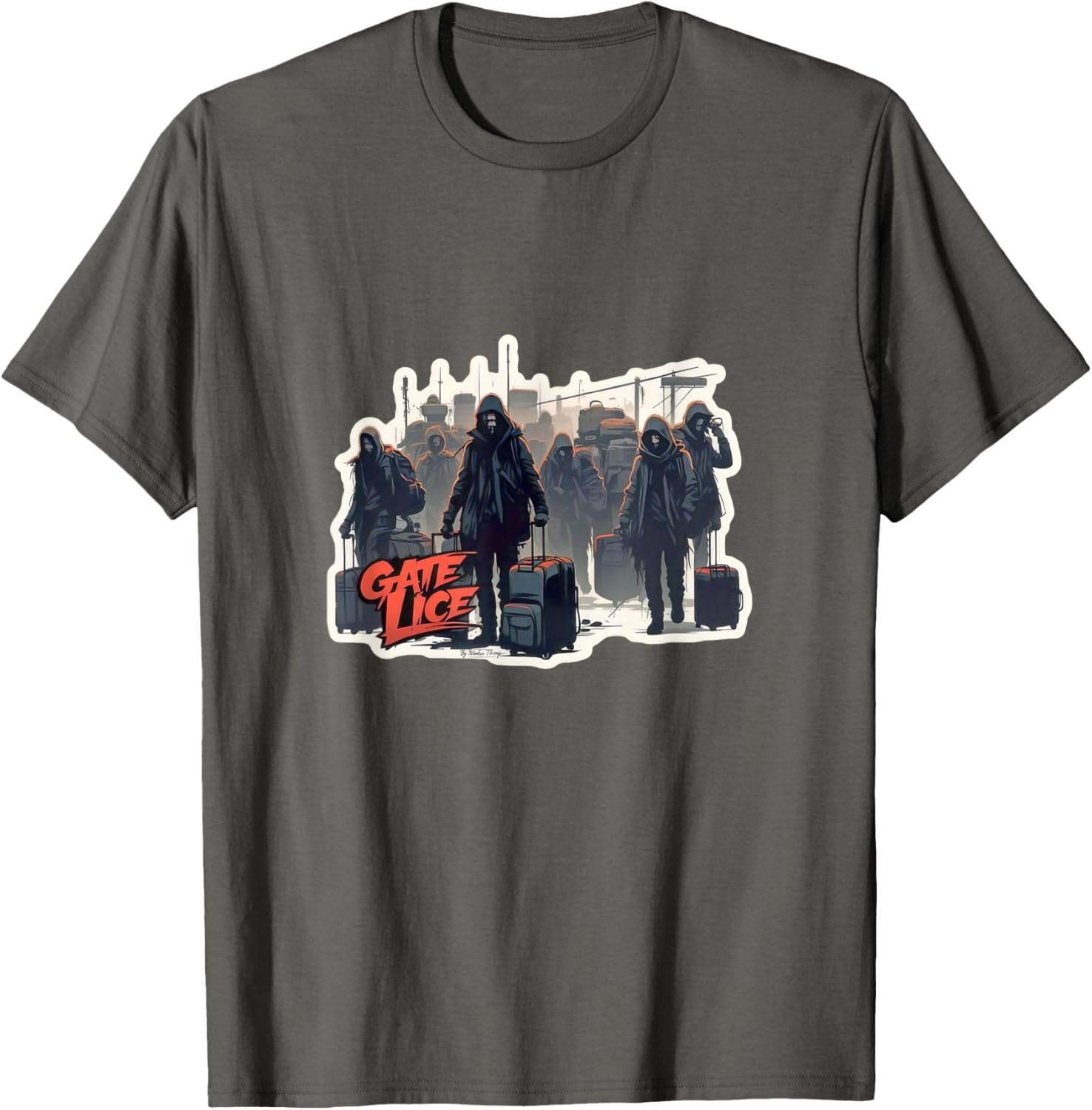 Funny Zombie Apocalypse T-Shirt for Airport Lovers and Lice Crowds - 1