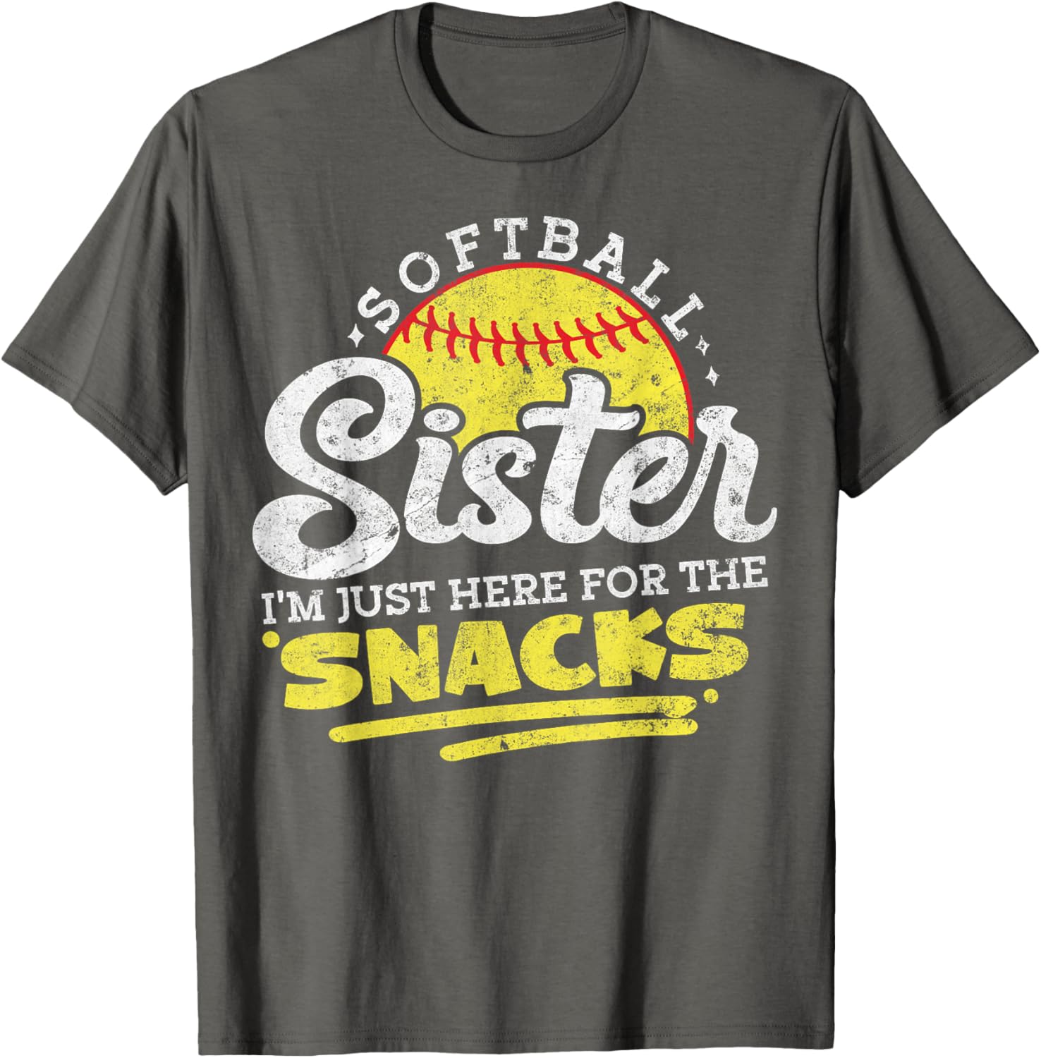 Softball Sister Funny Snack Lover Retro T-Shirt for Game Days - 21