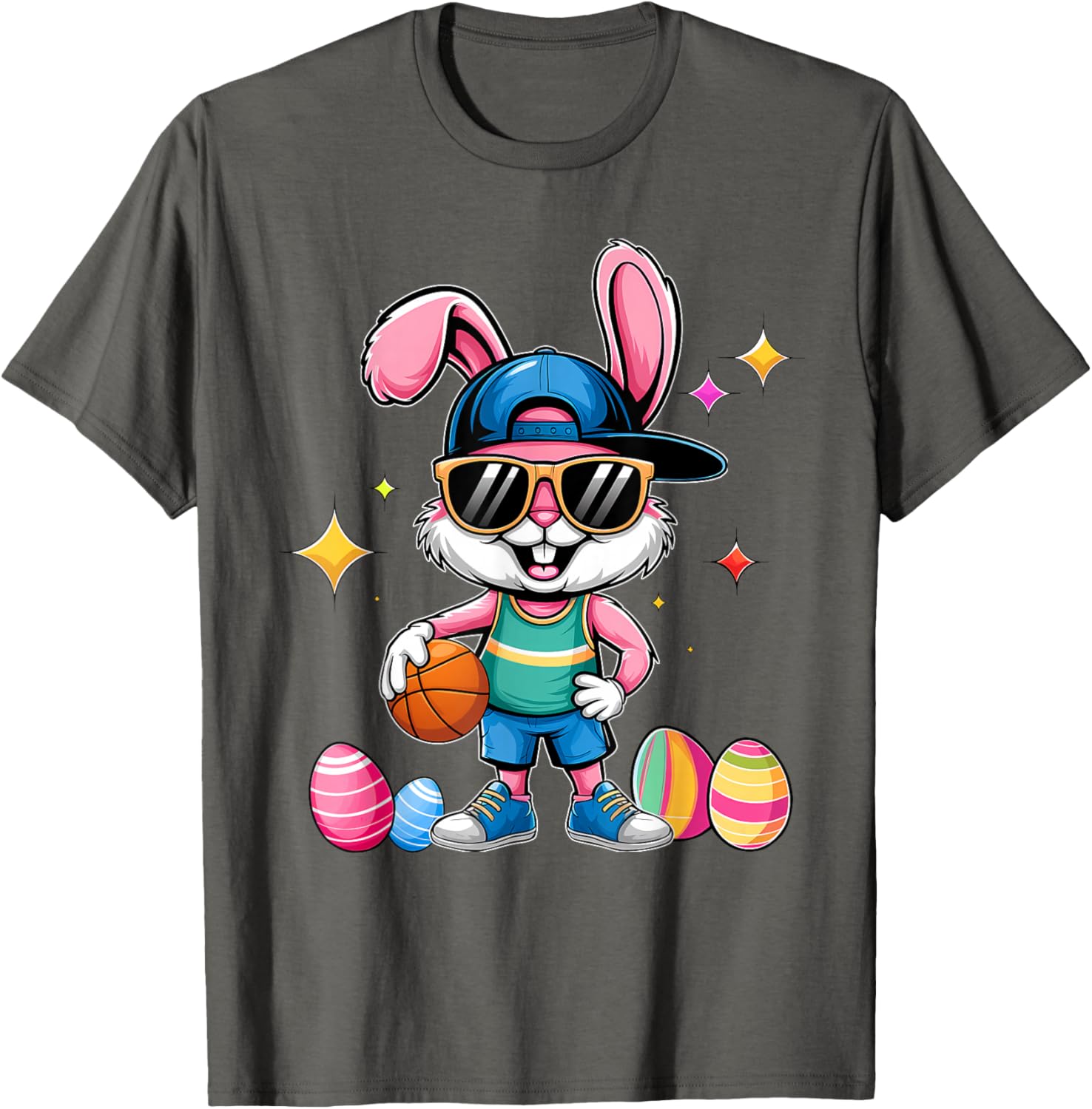Happy Easter Bunny Basketball T-Shirt for Kids - Fun Sporty Design - 4