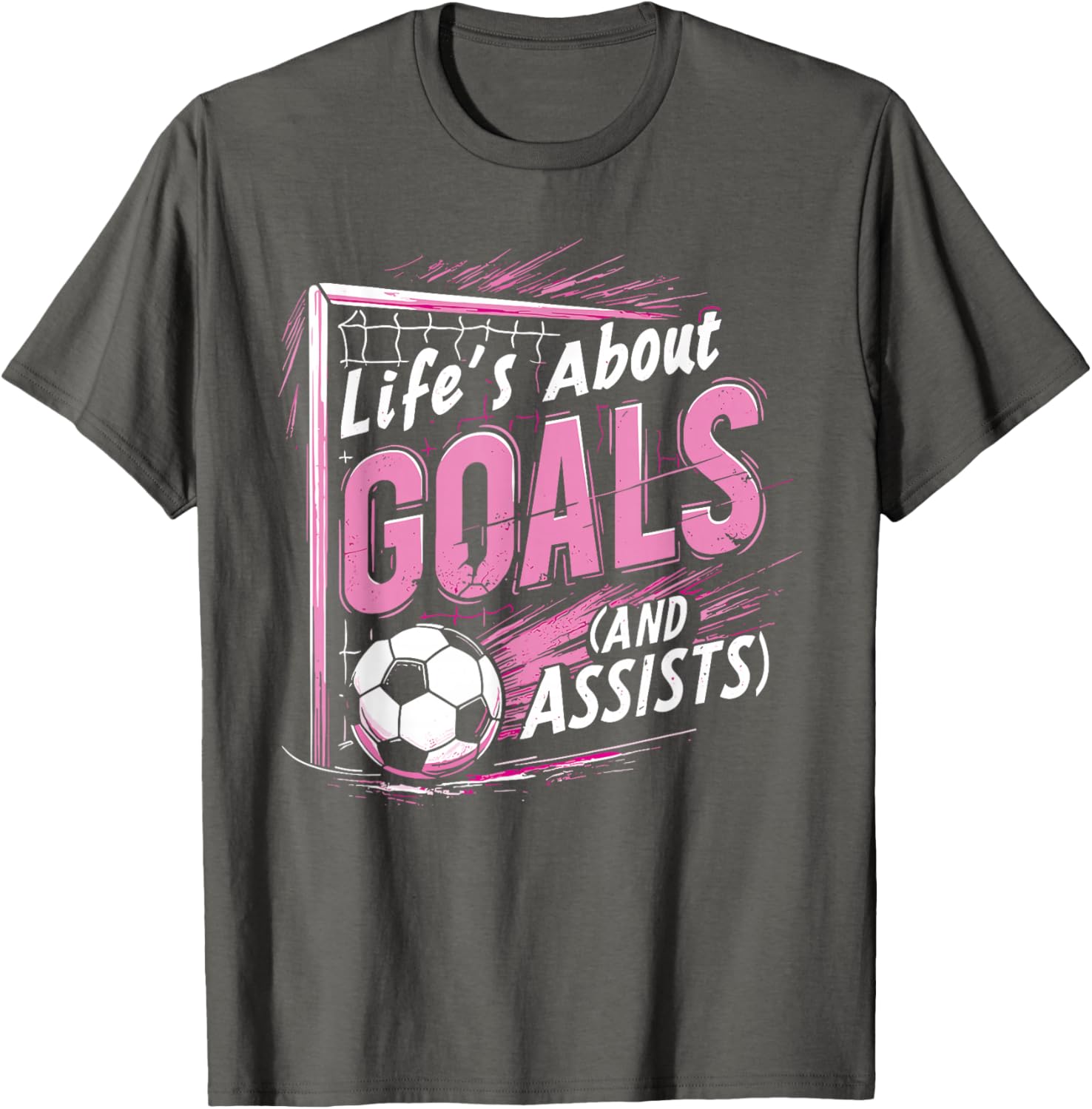 Soccer Girl T-Shirt Life's About Goals and Assists for Players - 2
