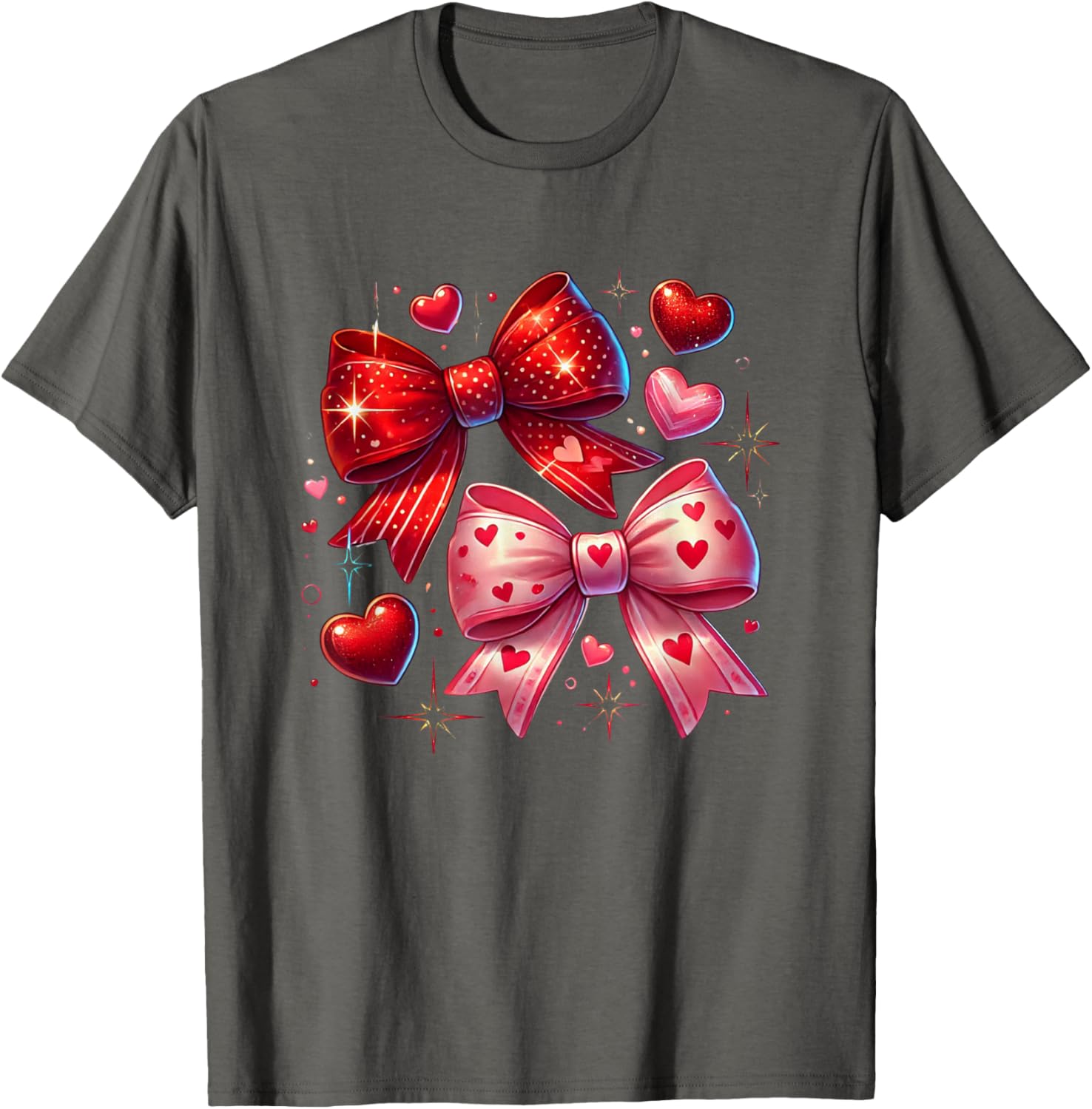 Heart Bows and Stars Romantic Love T-Shirt for Couples and Gifting - 24