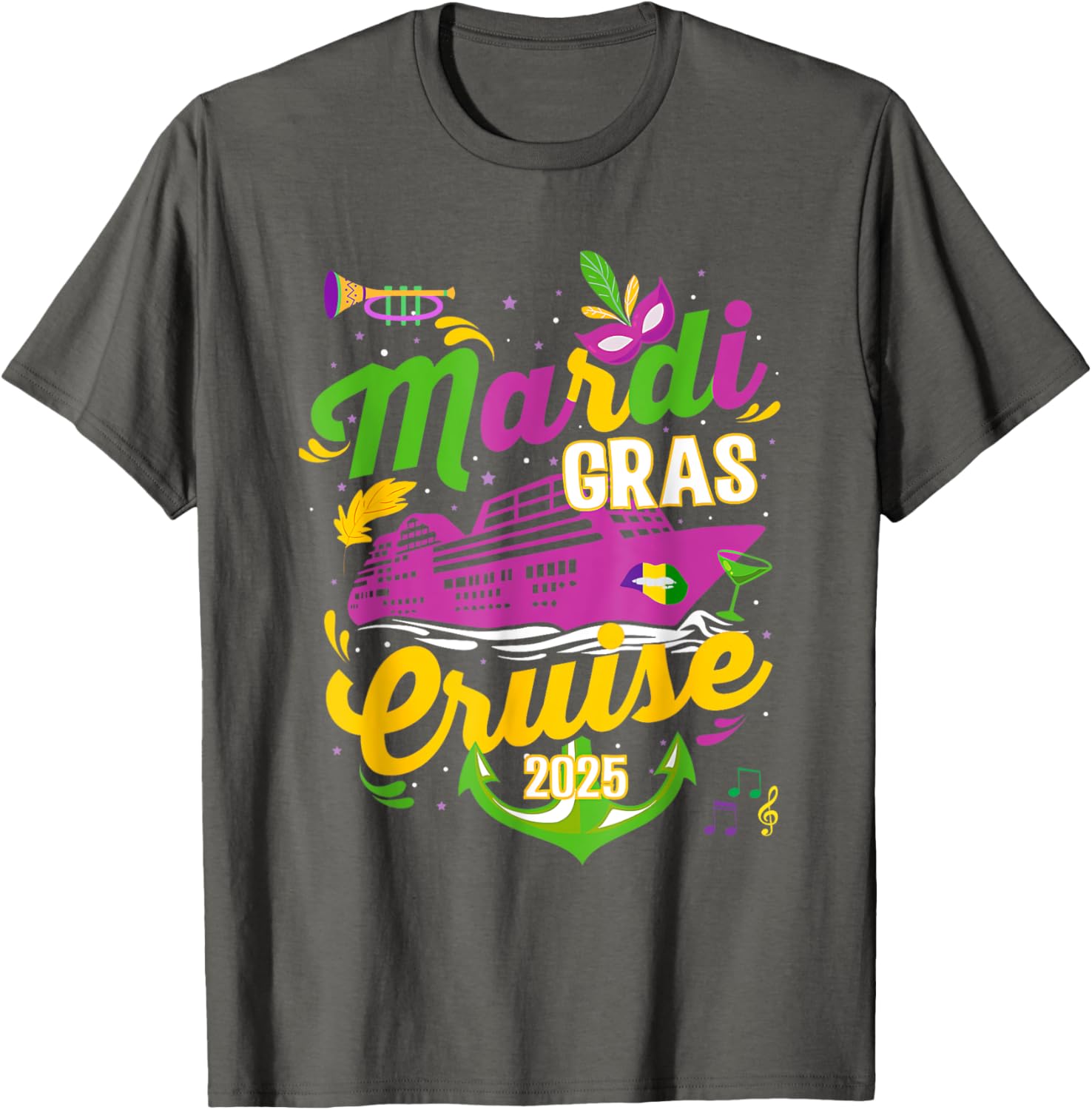Mardi Gras Cruise Squad 2025 Family Matching T-Shirts for Fun Adventures - 13