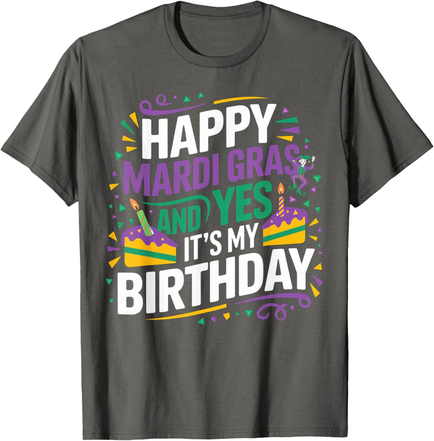 Happy Mardi Gras Birthday Party T-Shirt for Festive Celebrations - 1