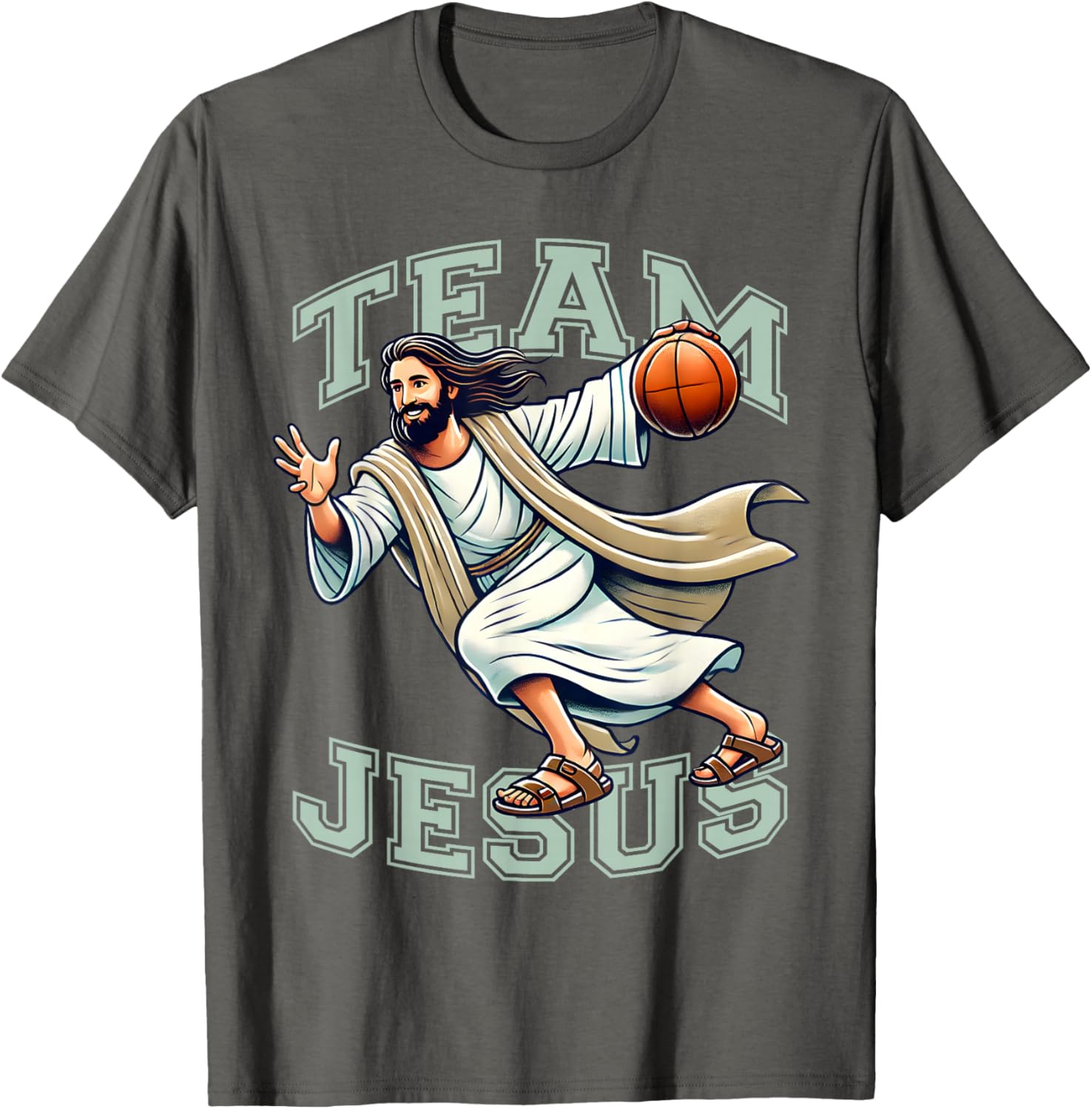 Team Jesus Basketball Tee Christ Playing Basketball T-Shirt for Sports Fans - 7