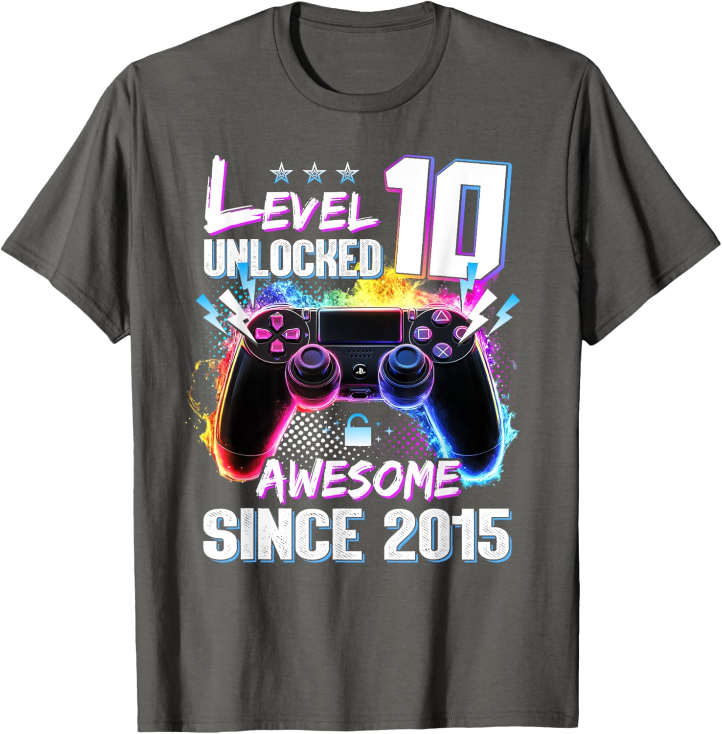 Level 10 Unlocked 10th Birthday T-Shirt Awesome Gift for Kids - 3