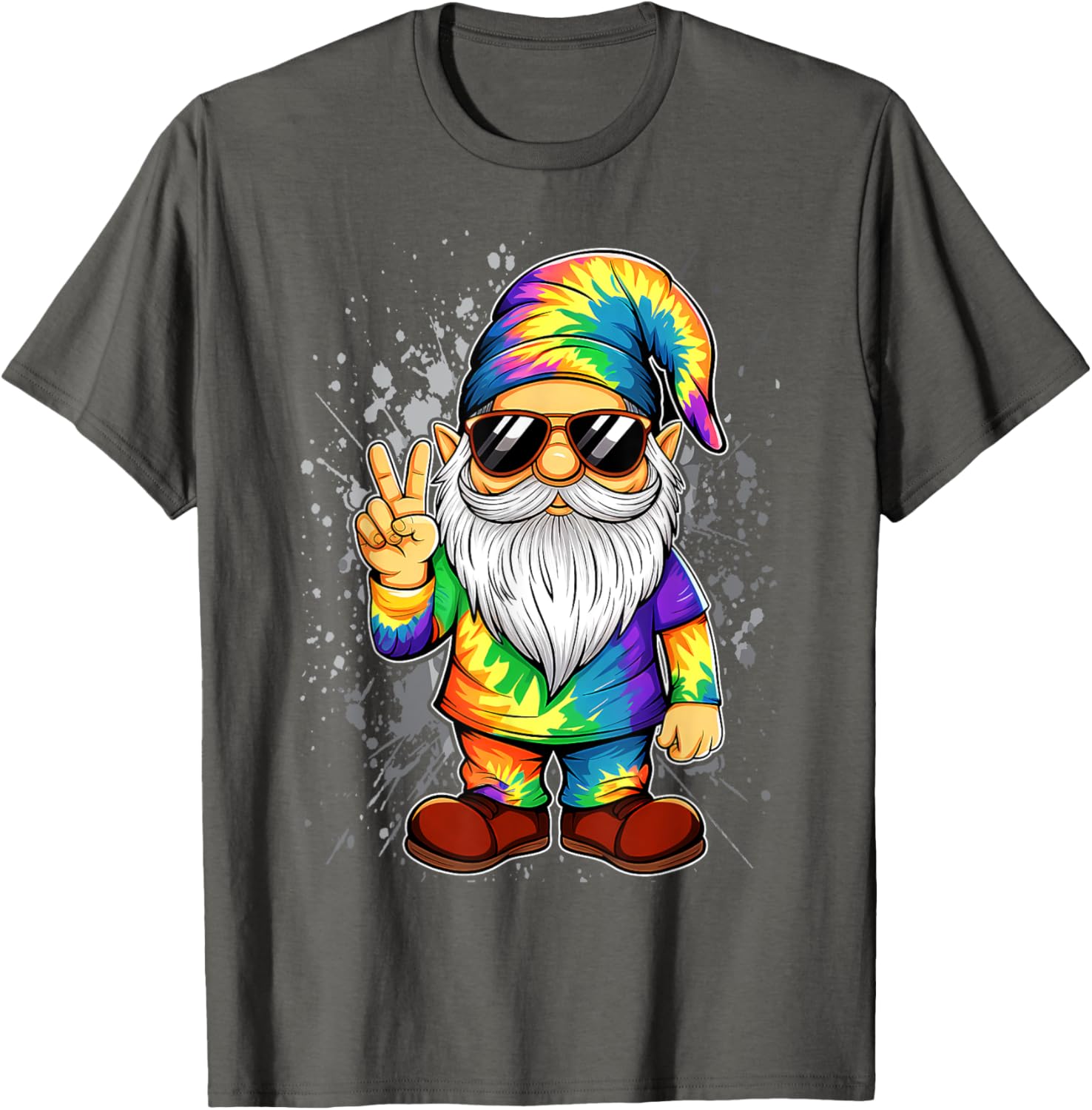 Peace Sign Tie Dye Gnome T-Shirt for Fun and Stylish Outfits - 8