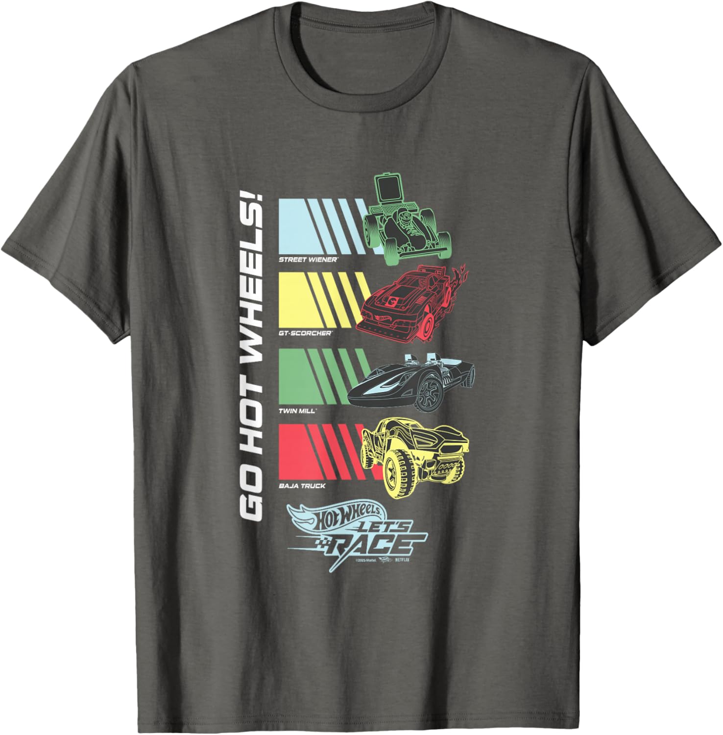 Hot Wheels Let's Race T-Shirt for Kids - Fun Racing Graphic Tee - 6