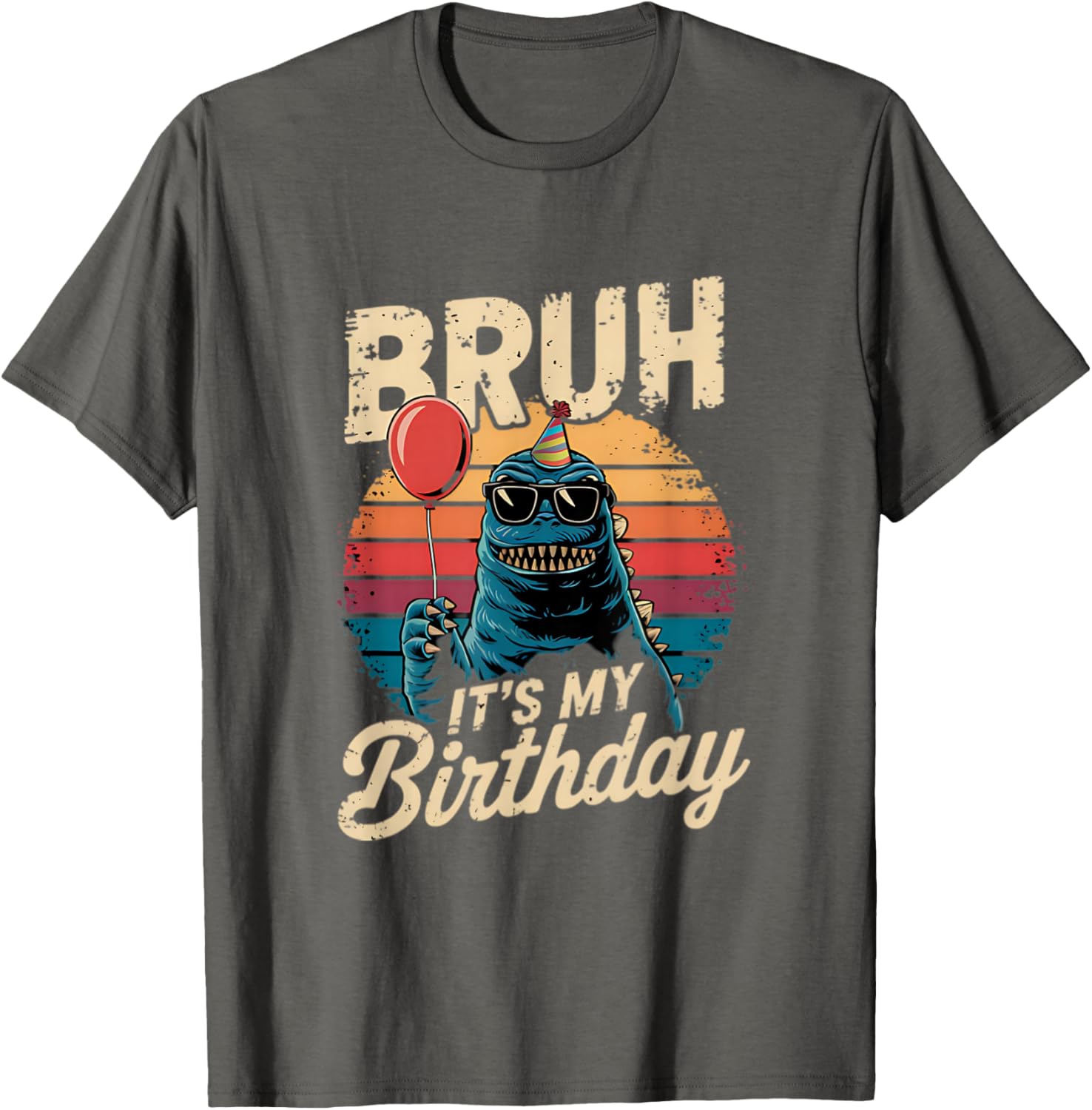 Birthday Kaiju Monster T-Shirt with Retro Sunset Adventure Design - 7
