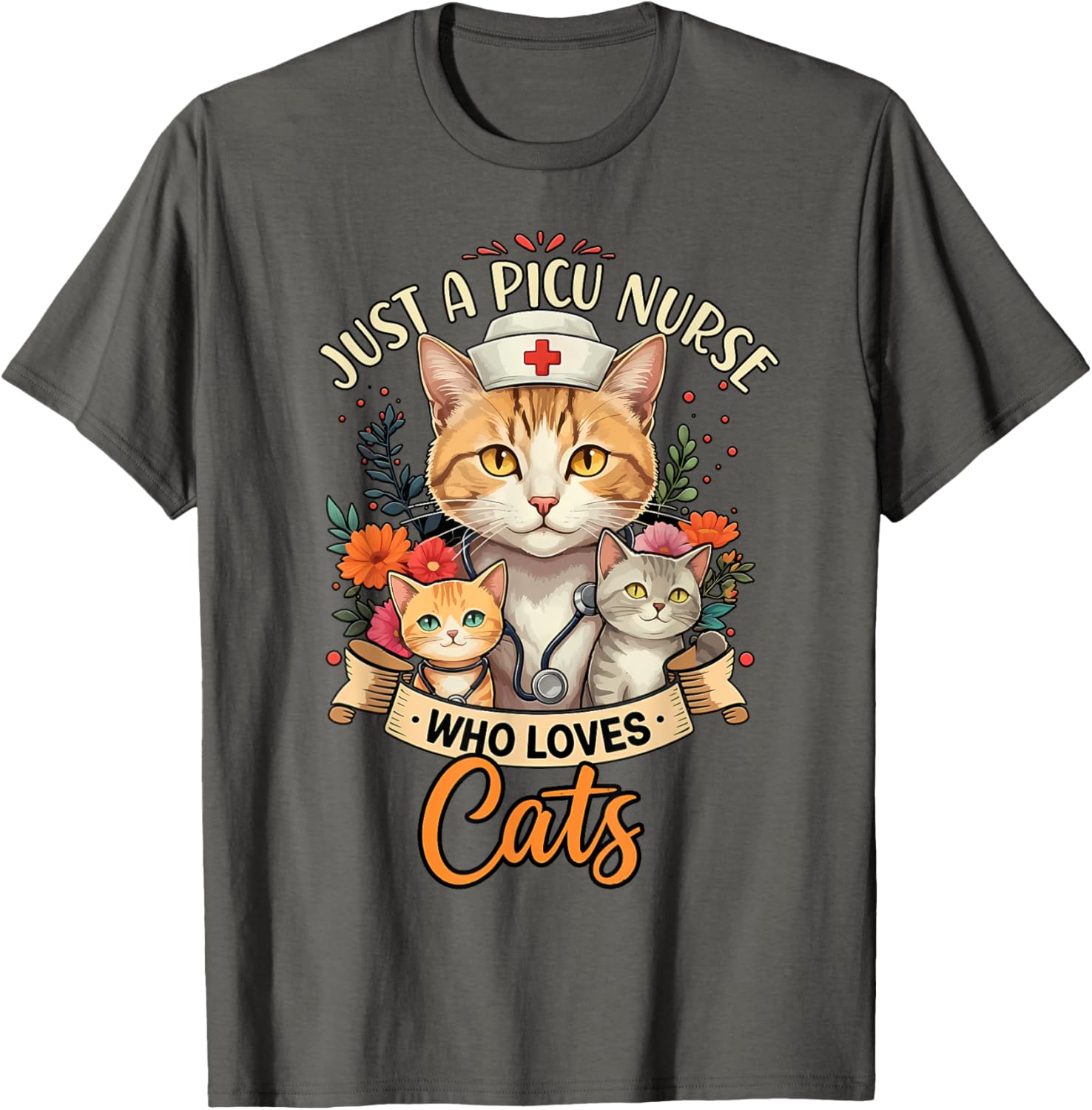 Just A PICU Nurse Who Loves Cats – Cute Pediatric ICU T-Shirt for Cat Lovers - 7