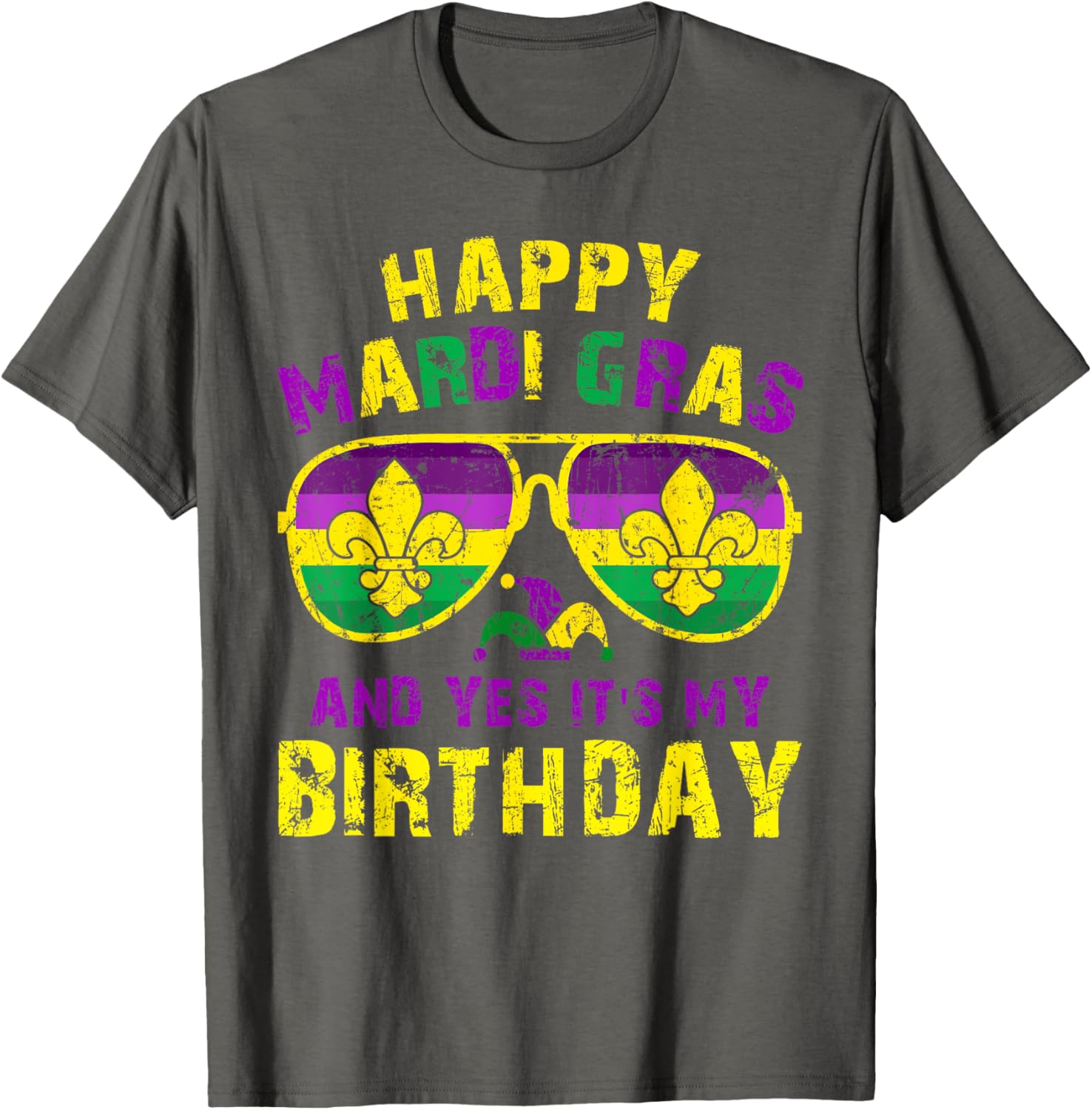Happy Mardi Gras Birthday T-Shirt for Men, Women, and Kids Celebration - 15