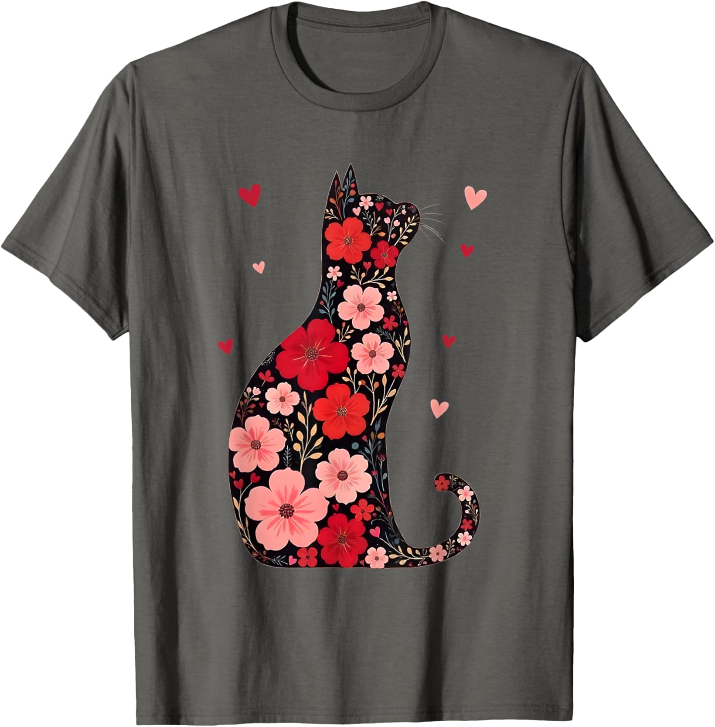 Happy Meowentine's Day Floral Cat T-Shirt for Women - Cute Valentine's Gift - 9