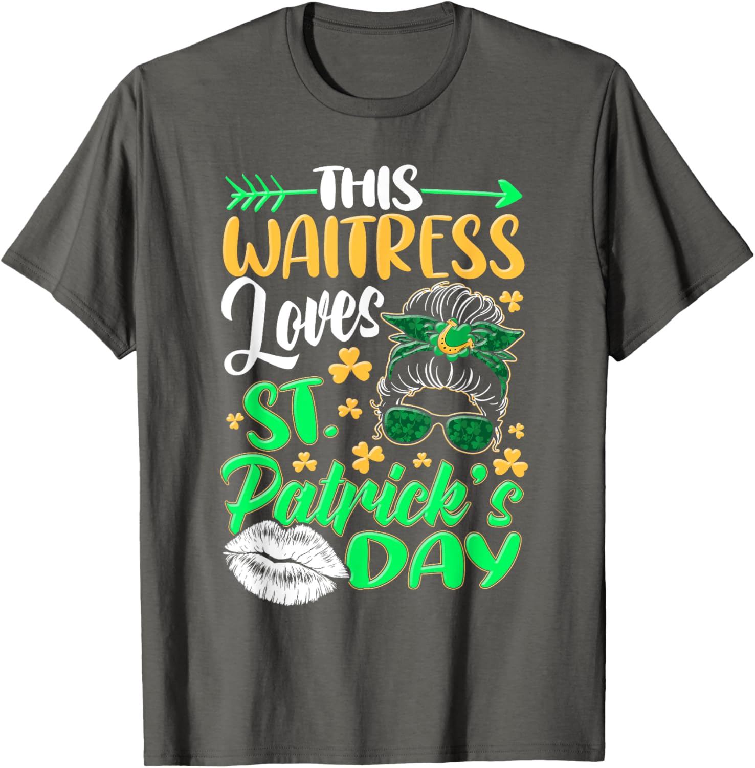 Funny St Patricks Day Waitress Bartender Tips Lucky T-Shirt Gift - 4