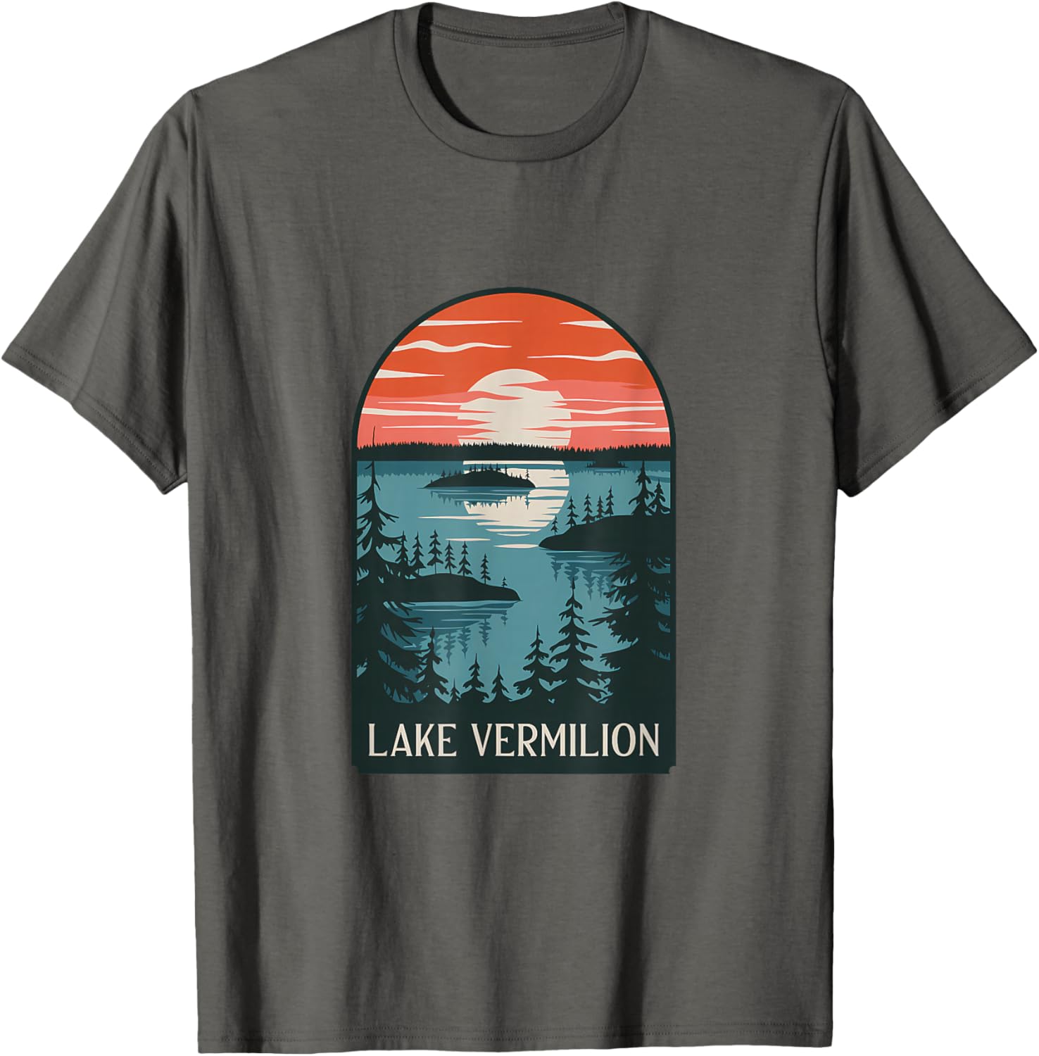 Lake Vermilion Sunset Reflection T-Shirt for Nature Lovers and Adventurers - 10