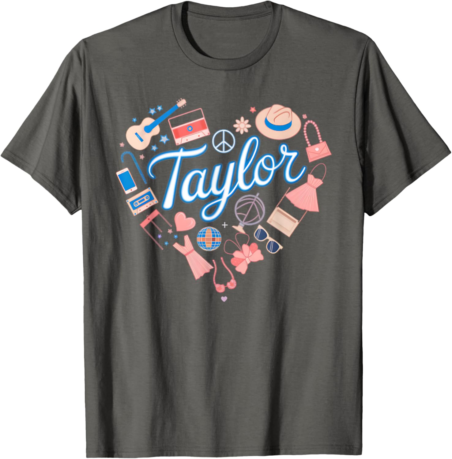 Personalized Girl Retro Heart T-Shirt with Taylor Name for Stylish Kids - 3