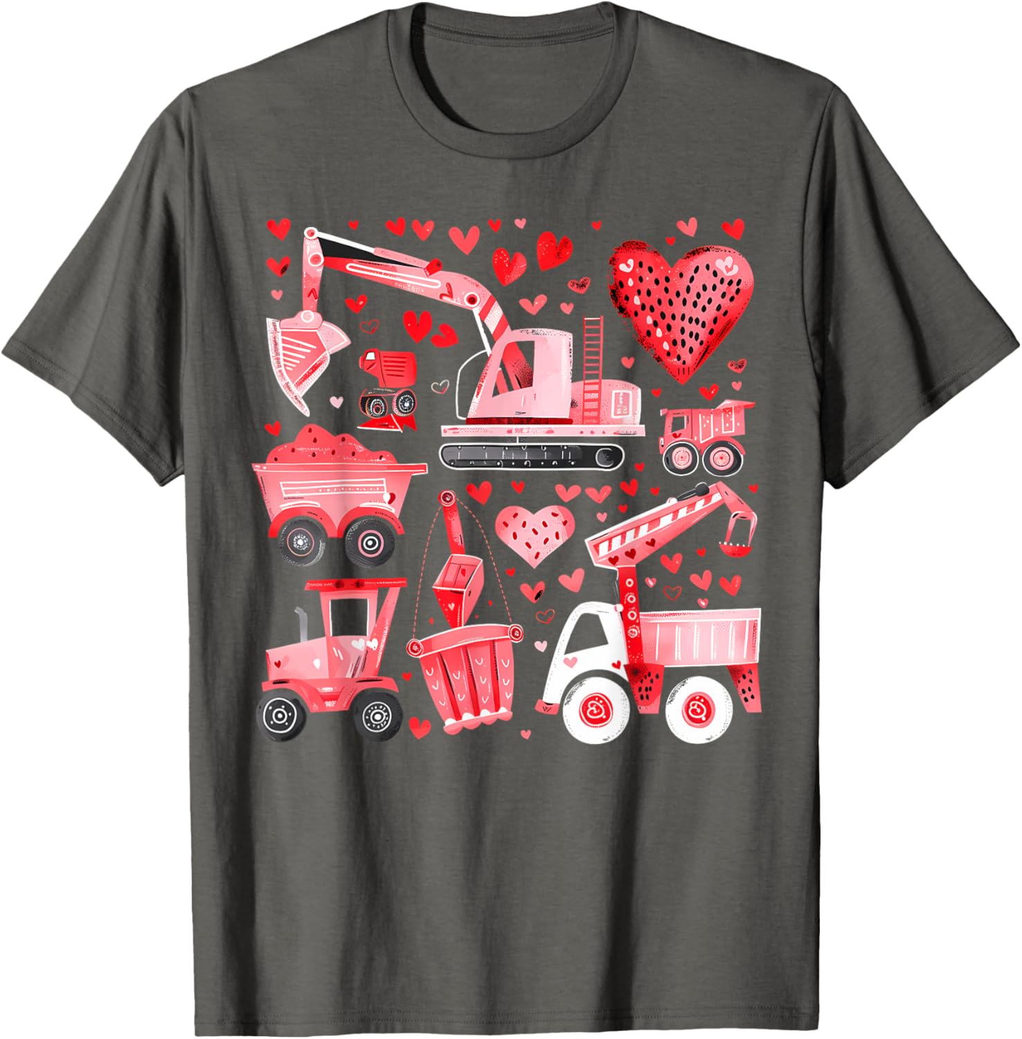 Adorable Valentine's Day Construction Trucks Loads of Love Toddler T-Shirt - 6