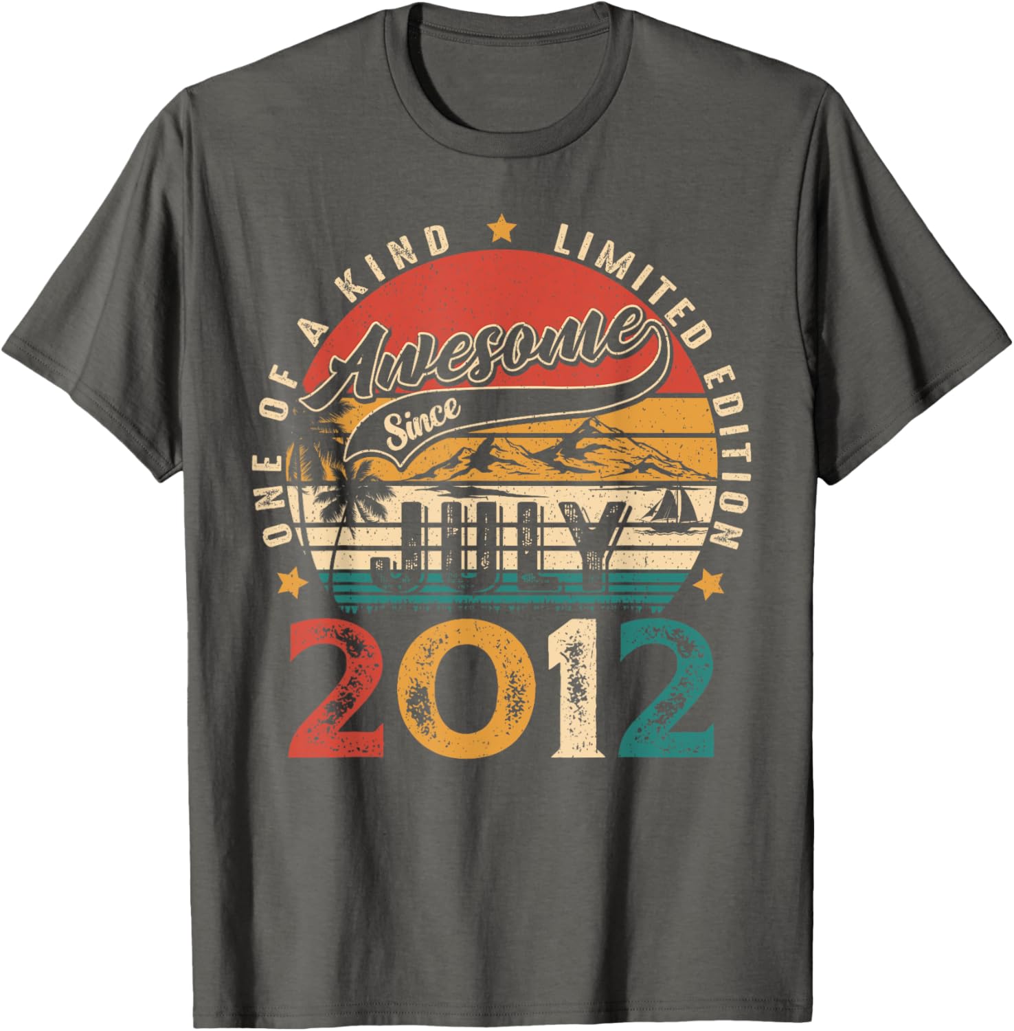 Awesome Since July 2012 Vintage Retro 13th Birthday T-Shirt for Kids - 8