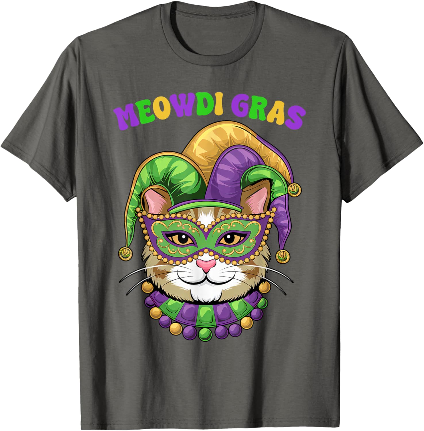 Meowdi Gras Mardi Gras Cat Lover T-Shirt New Orleans Style Fun Apparel - 8
