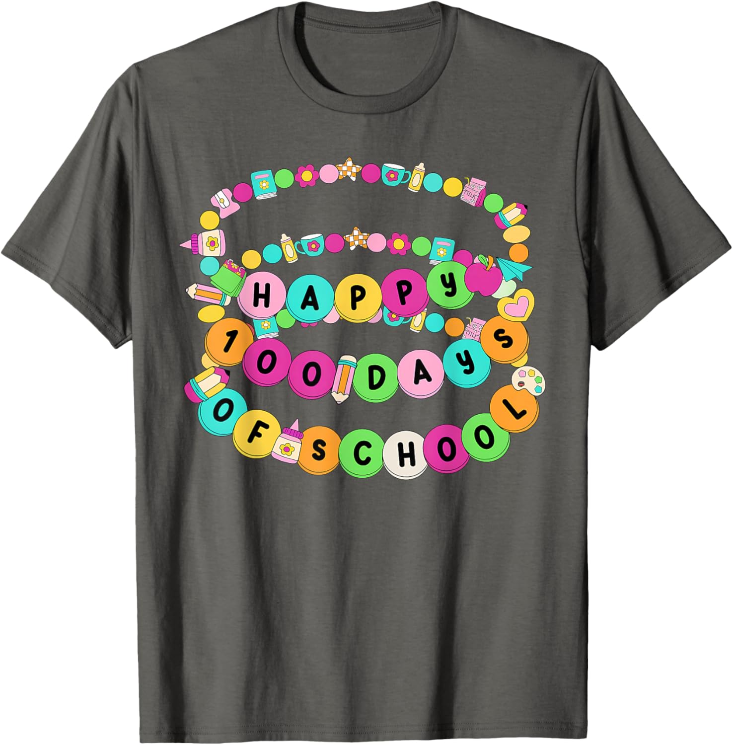 Happy 100 Days School Fun T-Shirt for Teachers and Students - 8