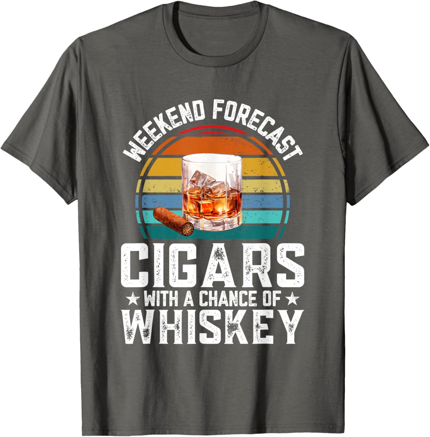 Bourbon Weekend Forecast Cigars T-Shirt with Whiskey Vibes for Relaxation - 12