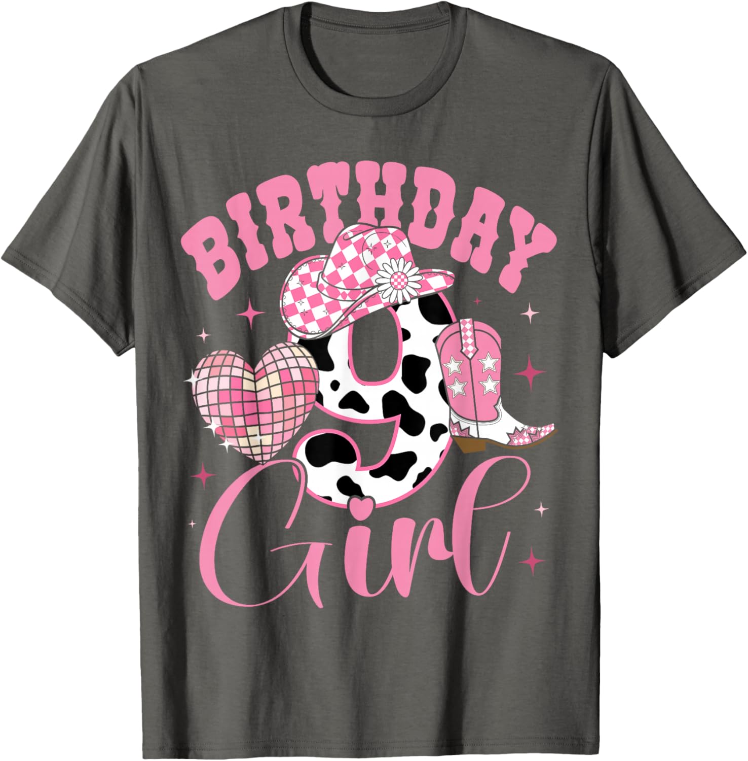 Happy 9th Birthday Cowgirl Tee Stylish Rodeo Outfit for Girls - 13
