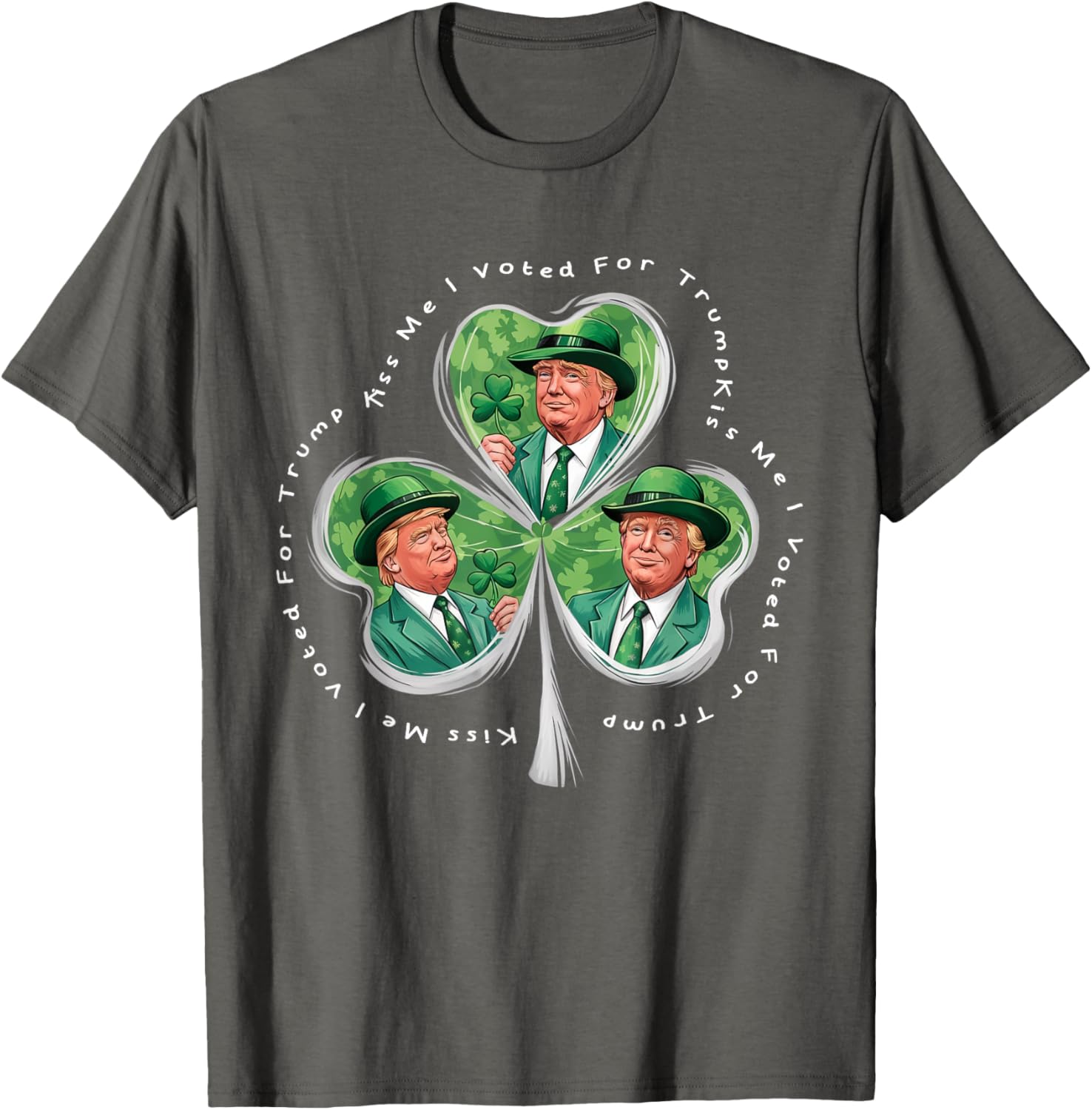 Funny Trump St Patrick's Day 2025 T-Shirt - Kiss Me I Voted For Trump - 10