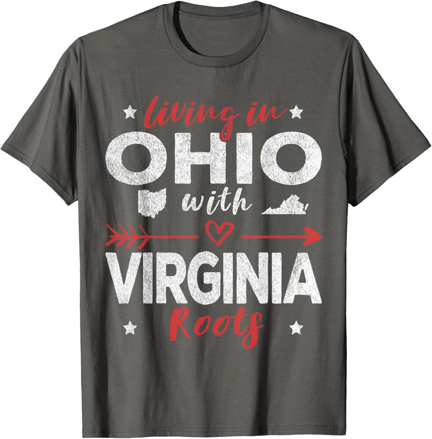 Living in Ohio with Virginia Roots T-Shirt for Proud State Lovers - 17