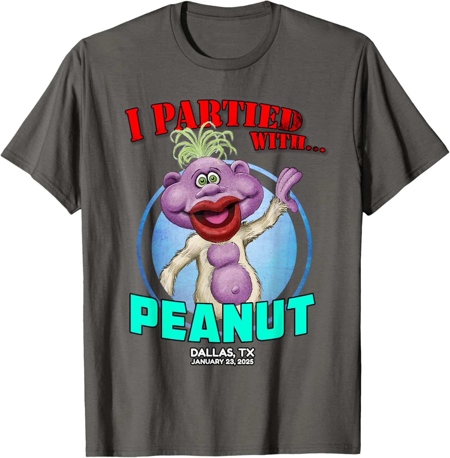 Jeff Dunham Peanut Classic Fit Black T-Shirt for Adults - Dallas 2025 - 1