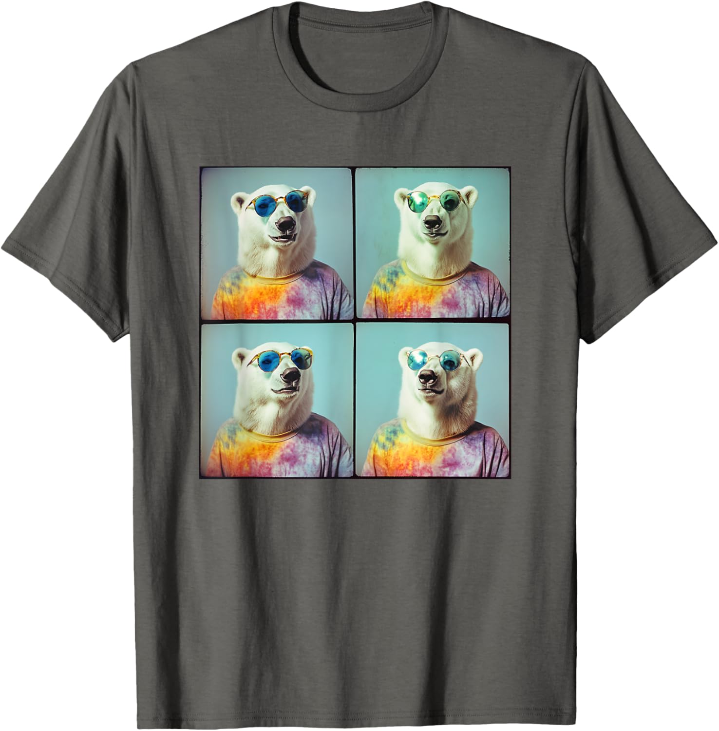 Colorful Tie Dye Polar Bear T-Shirt for Unique Hippie Style Fun - 19