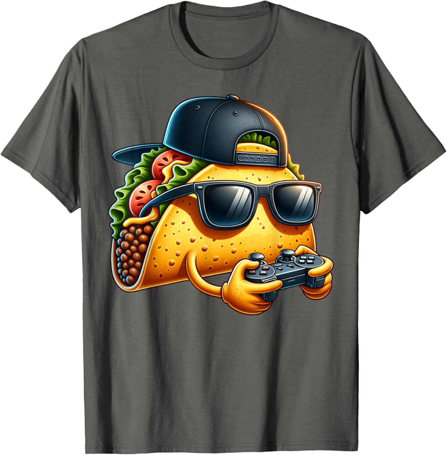 Funny Taco Playing Video Games T-Shirt for Gamers and Taco Lovers - 5