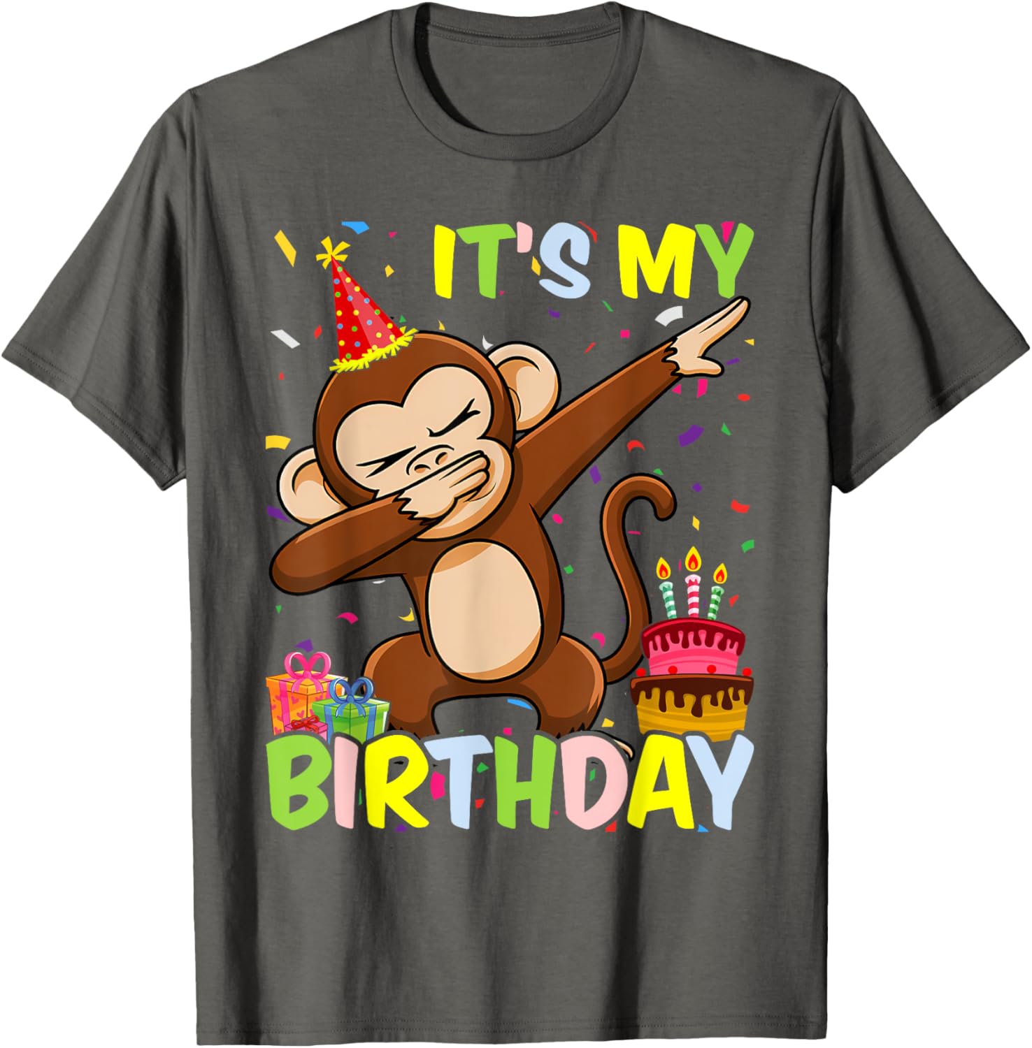 It's My Birthday Monkey T-Shirt Fun Party Outfit for Kids and Adults - 2