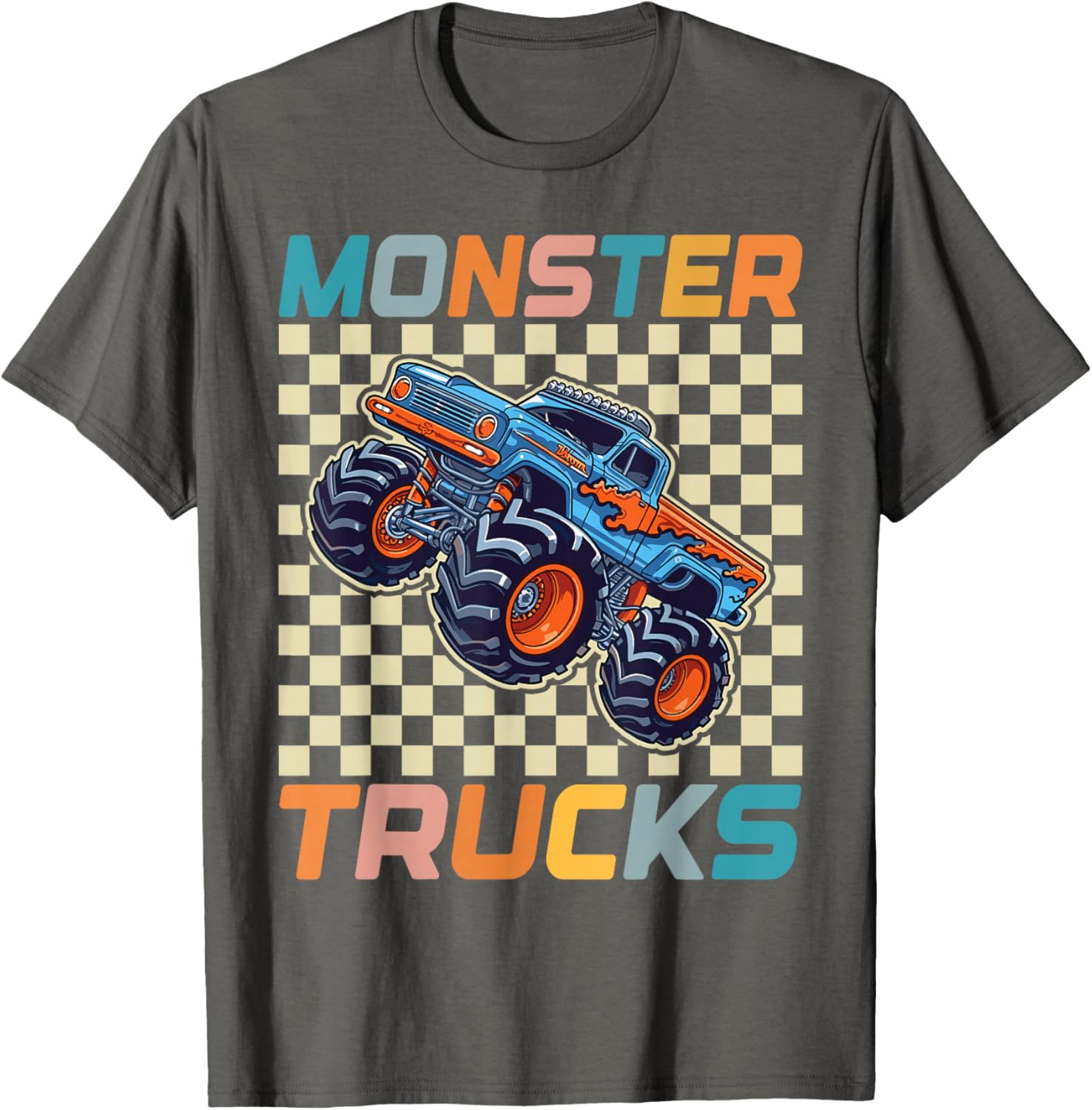 Cute Monster Truck T-Shirt for Toddlers and Kids Retro Vintage Style - 13