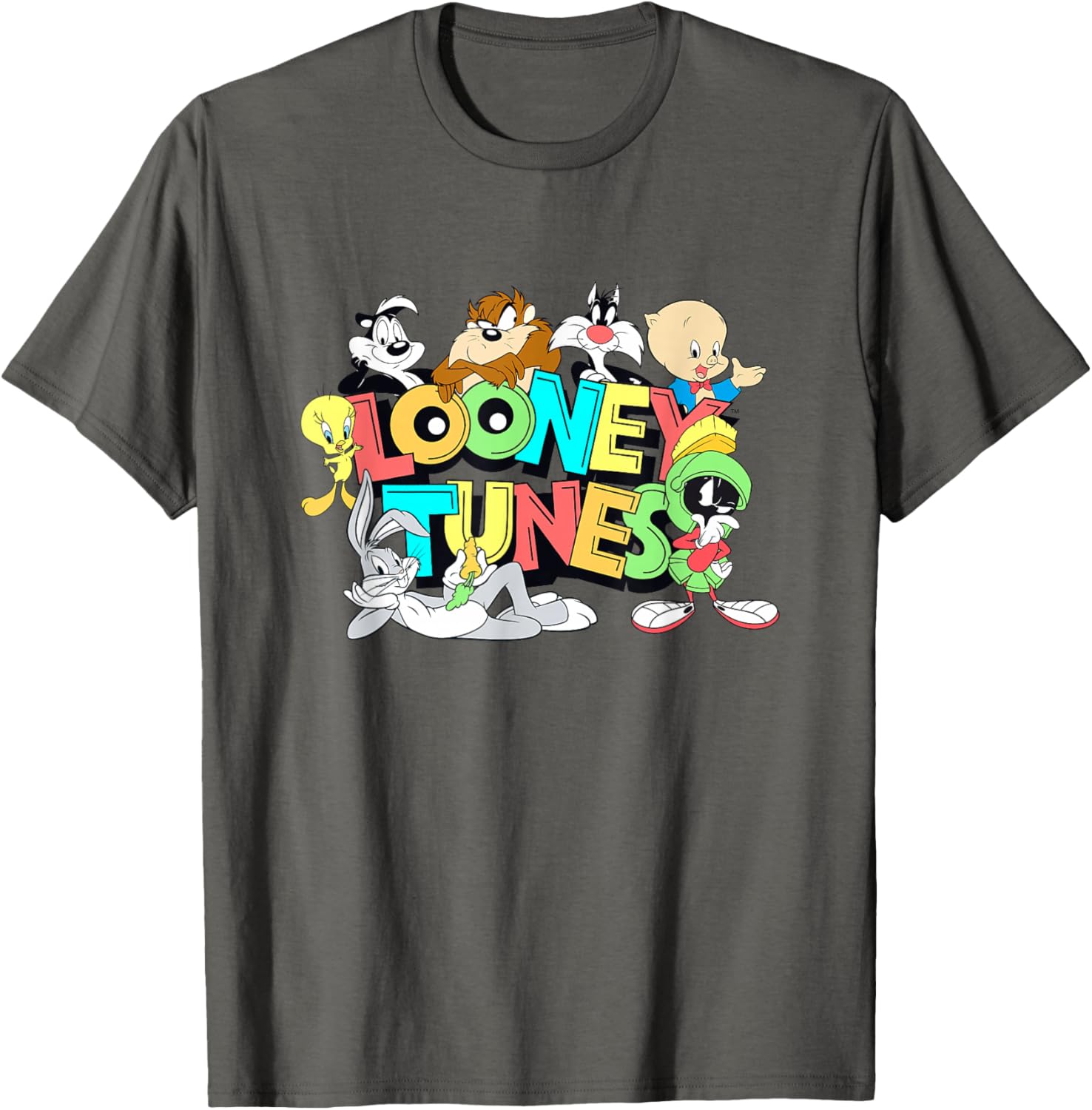 Looney Tunes Retro Neon Pop Group Shot T-Shirt for Fun Style Fans - 4