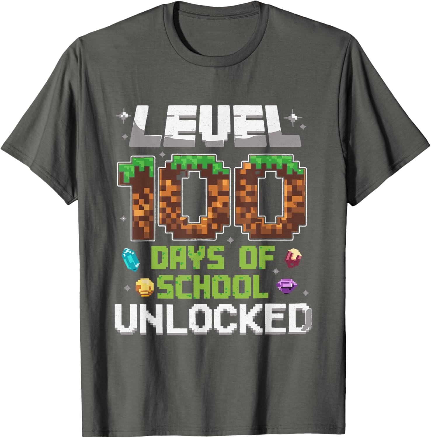 Level 100 Days of School Unlocked Gamer Boy T-Shirt for Kids - 8