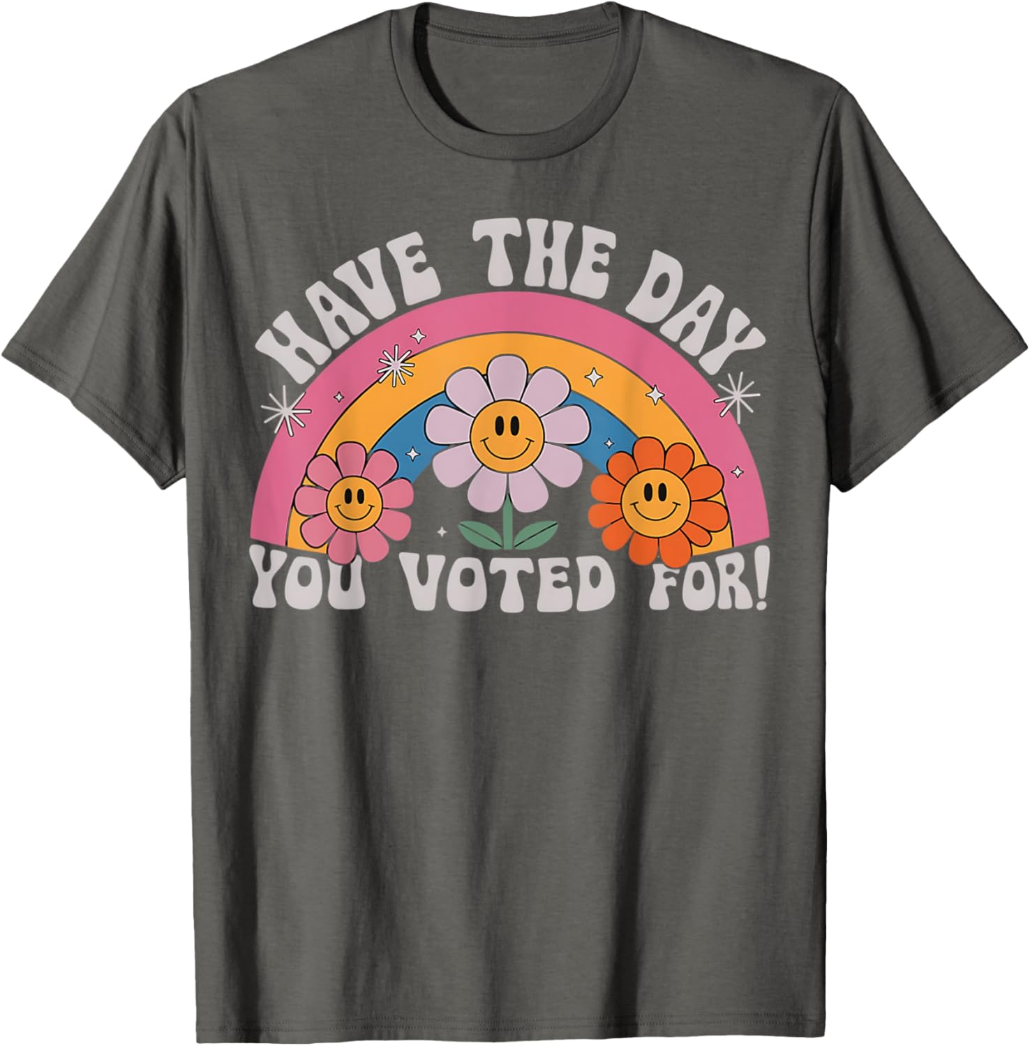 Funny Groovy Rainbow Flower T-Shirt Perfect for Voting Day Pride - 12