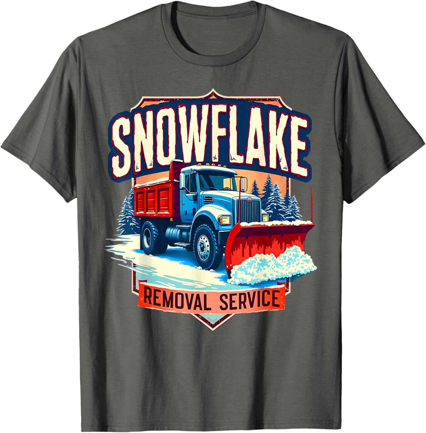 Snowflake Removal Service Truck Winter Supporter T-Shirt for Snow Days - 20