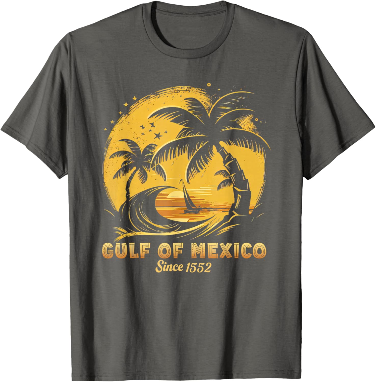 Gulf of Mexico T-Shirt with Palm Trees and Sailboat Design - 10