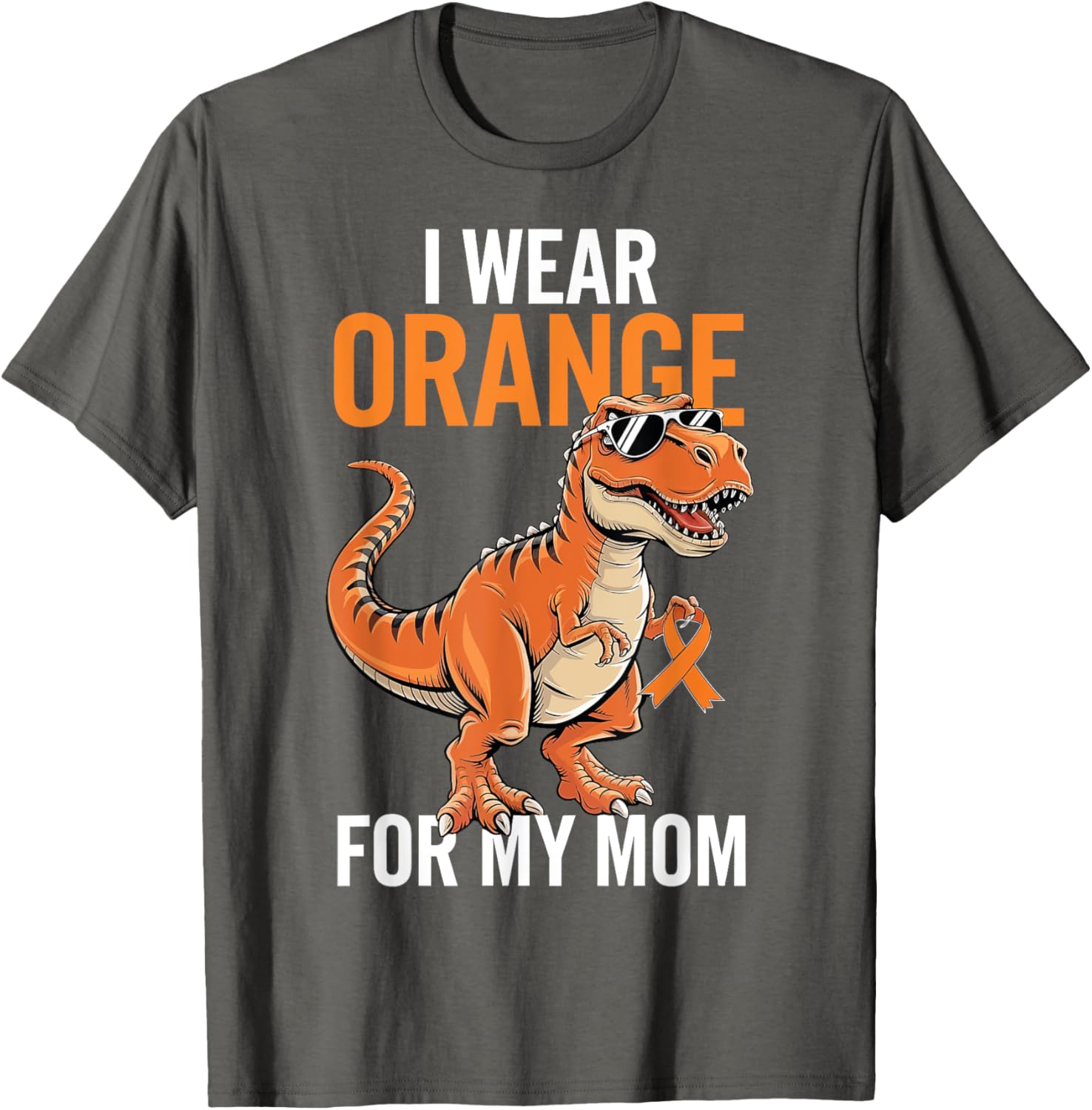I Wear Orange For Mom Dinosaur MS Awareness T-Shirt for Supportive Families - 21