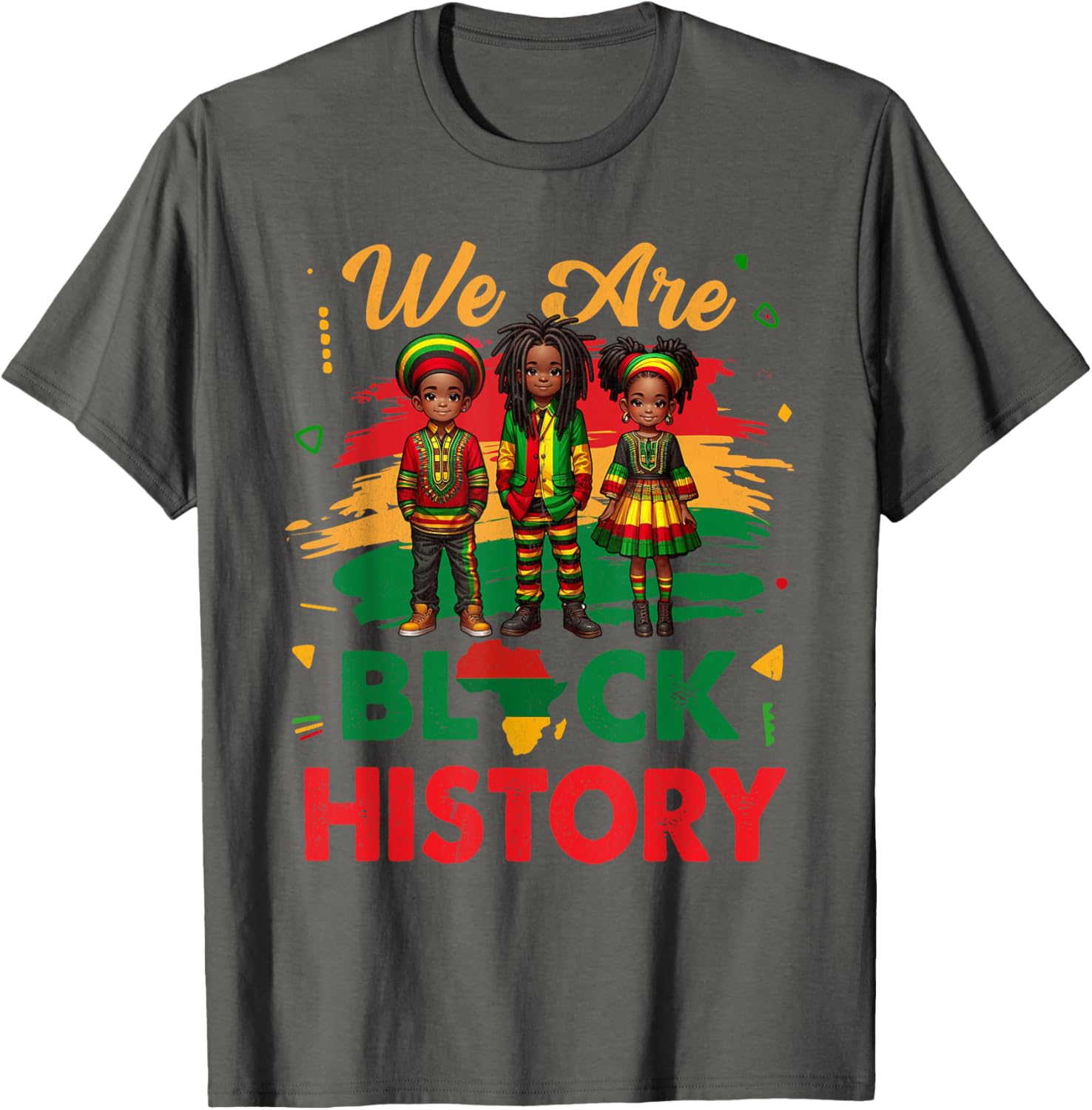 Black History Month Map T-Shirt for African Kids Boys and Girls - 21