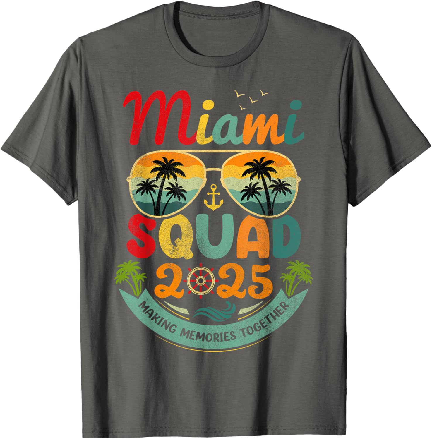 Miami Squad 2025 Vintage Beach Vacation T-Shirt for Group Fun - 13