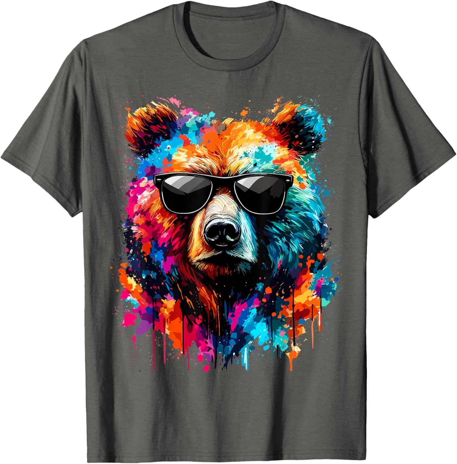 Colorful Bear with Sunglasses T-Shirt for Wildlife Lovers and Adventures - 5