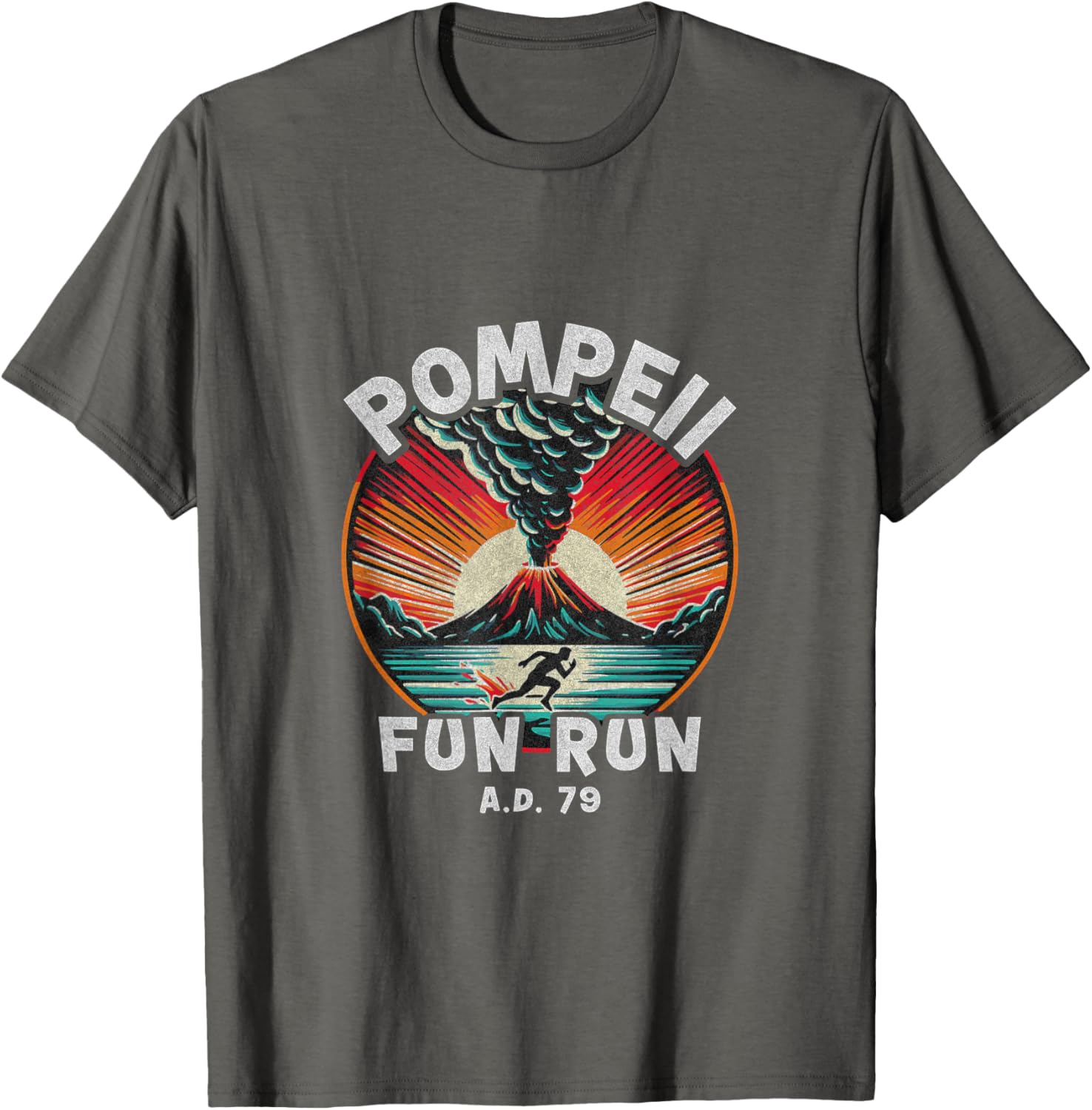 Pompeii Fun Run T-Shirt for Volcanology Lovers and History Buffs - 1