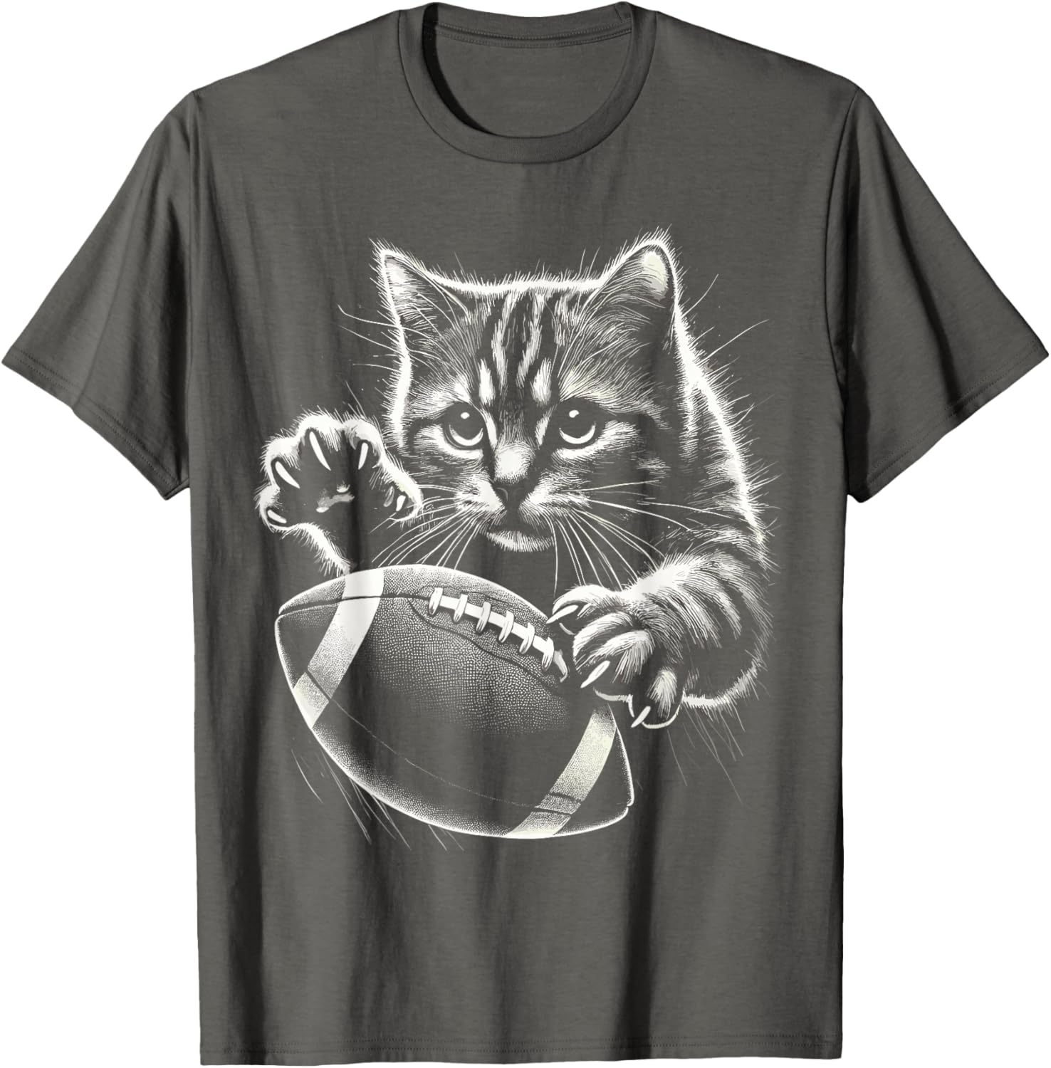 Funny American Football Cat T-Shirt for Pet Lovers and Sports Fans - 3