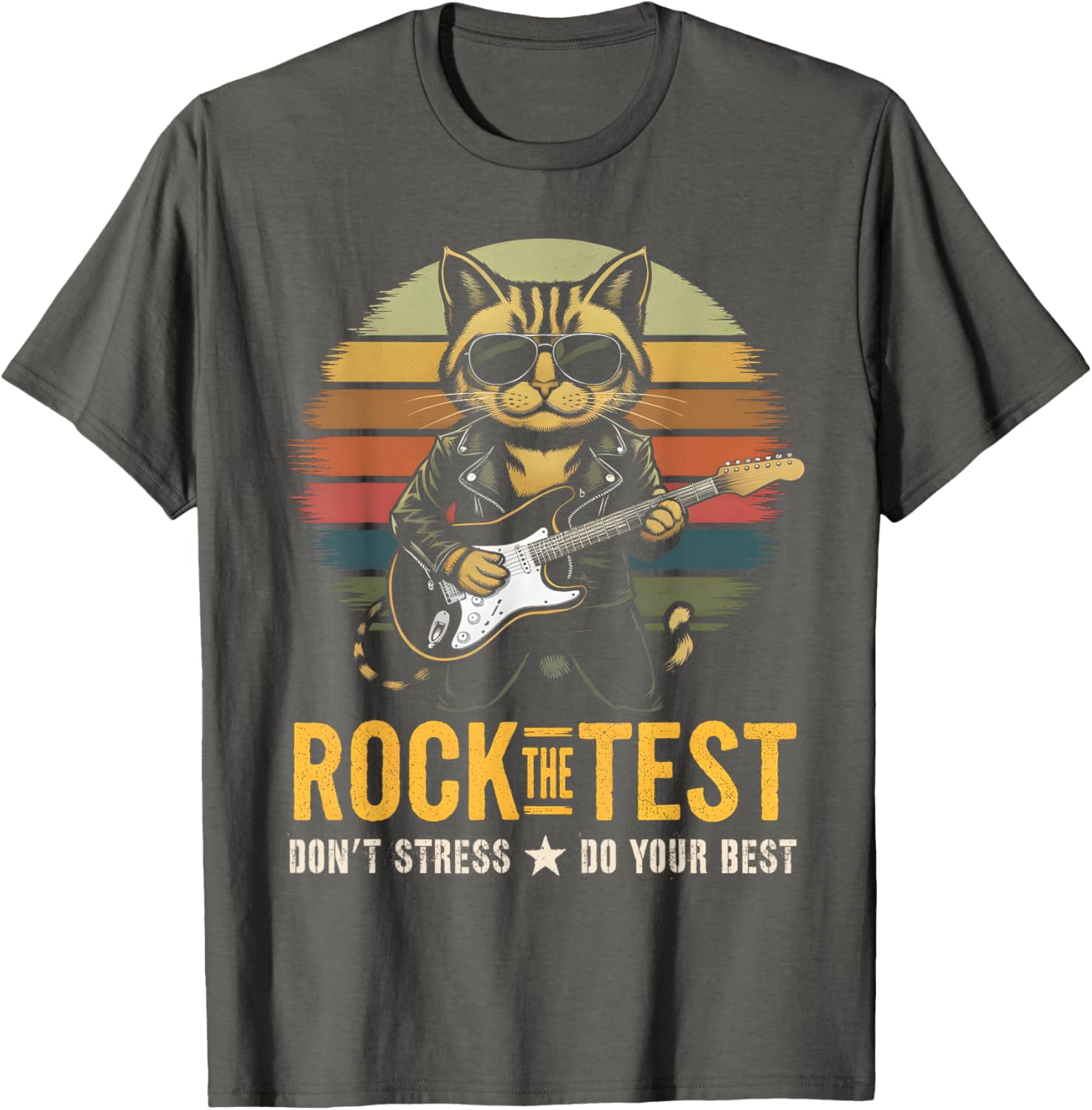 Rockin' Rock the Test ELA STEM Teacher T-Shirt for Testing Day Fun - 1