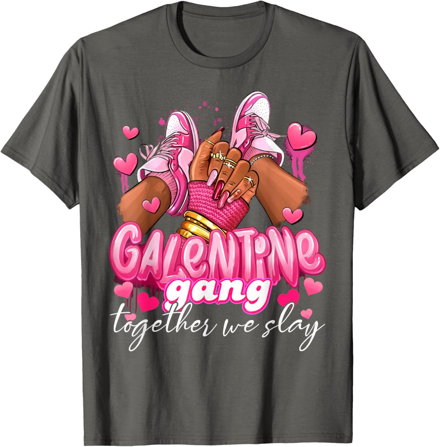 Women Galentine Gang Together We Slay Valentine's Day T-Shirt - 7